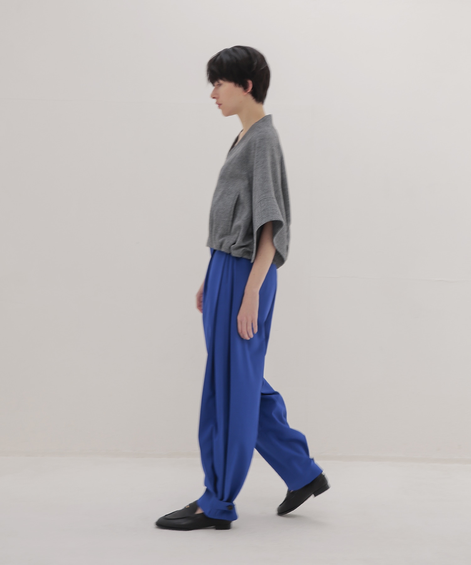 swelling tweed zip blouson