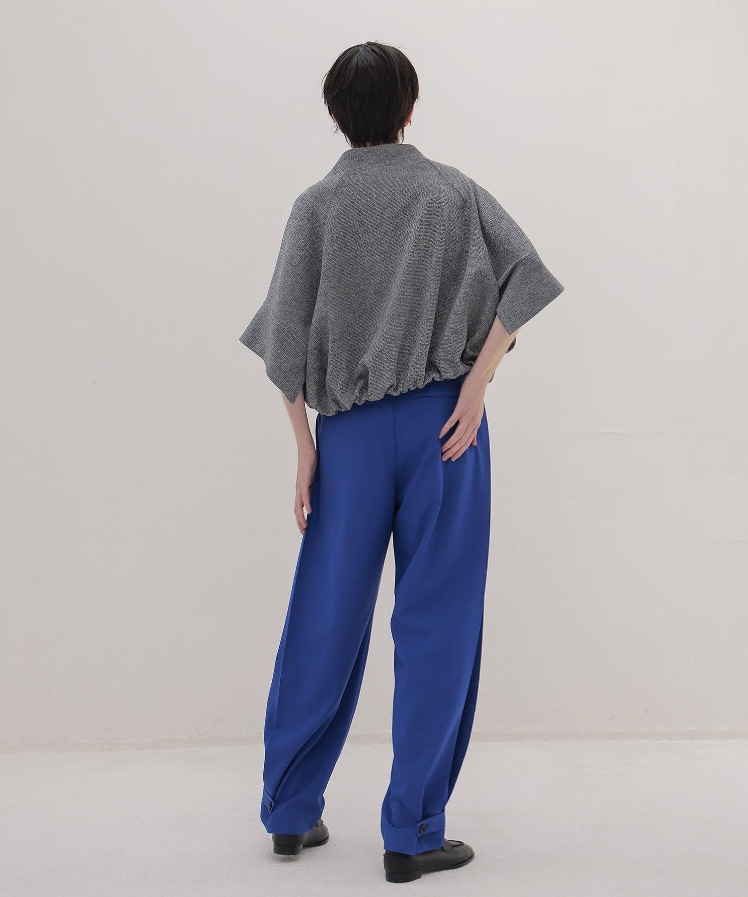 swelling tweed zip blouson