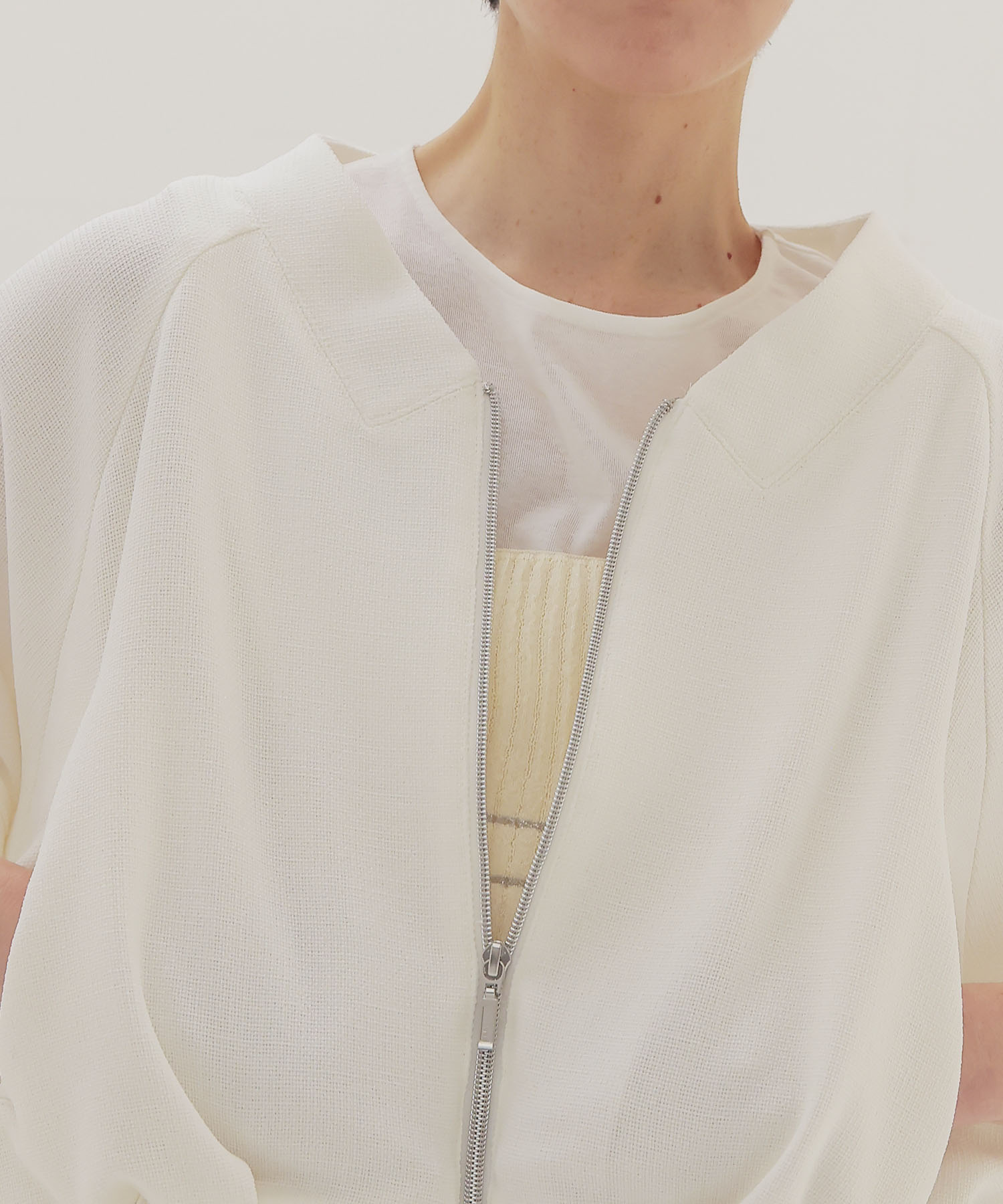 swelling tweed zip blouson