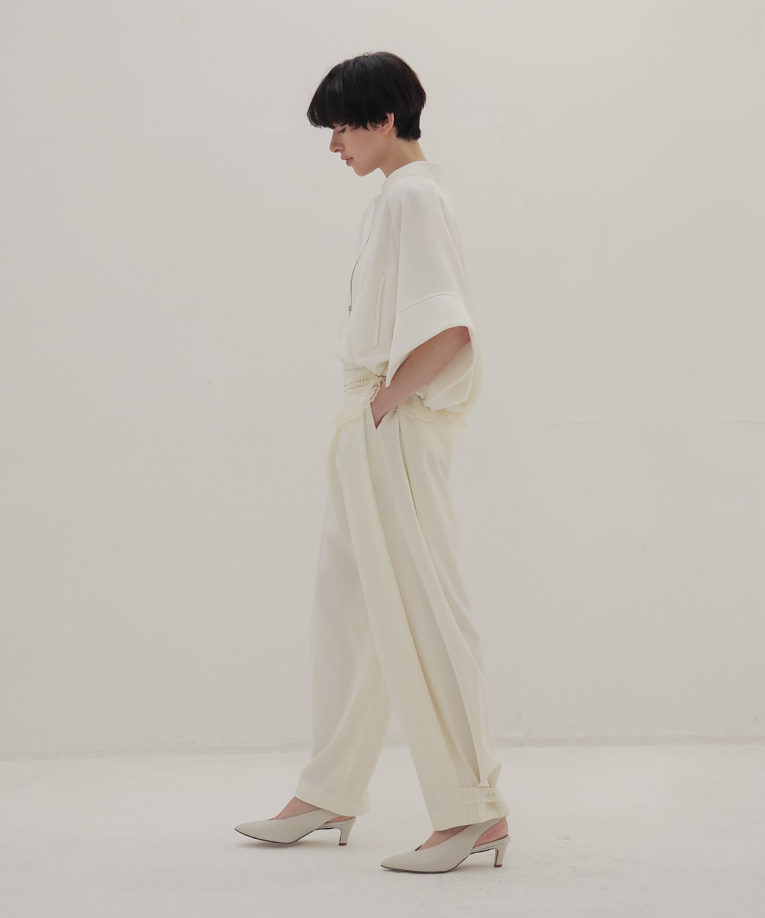 swelling tweed zip blouson