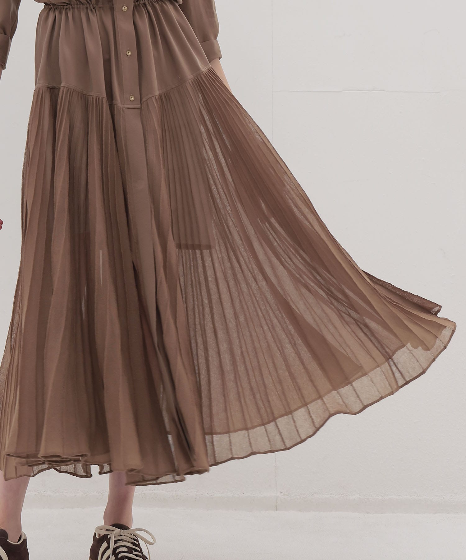 knit combination shirt dress