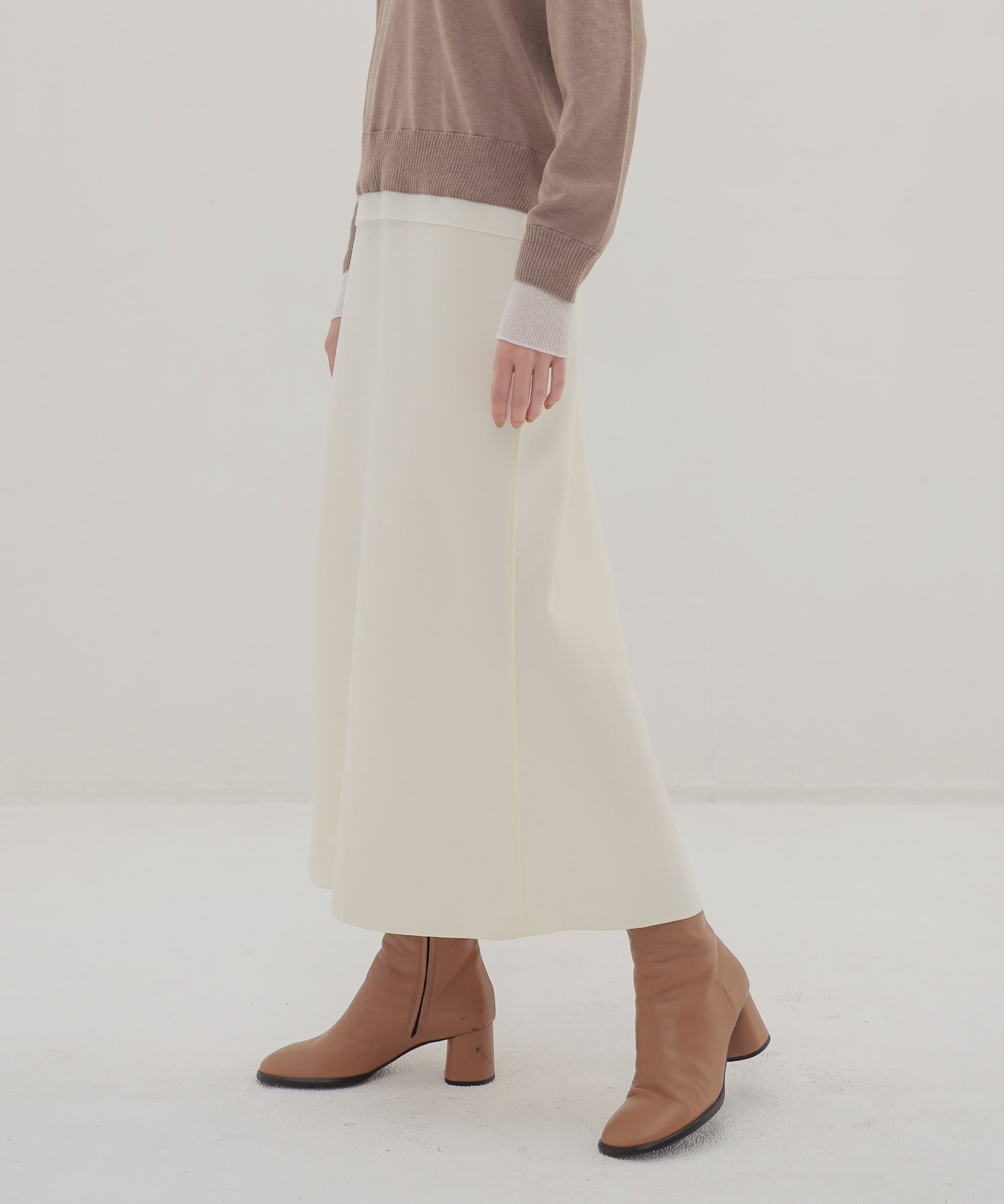 knit georgette fit long skirt