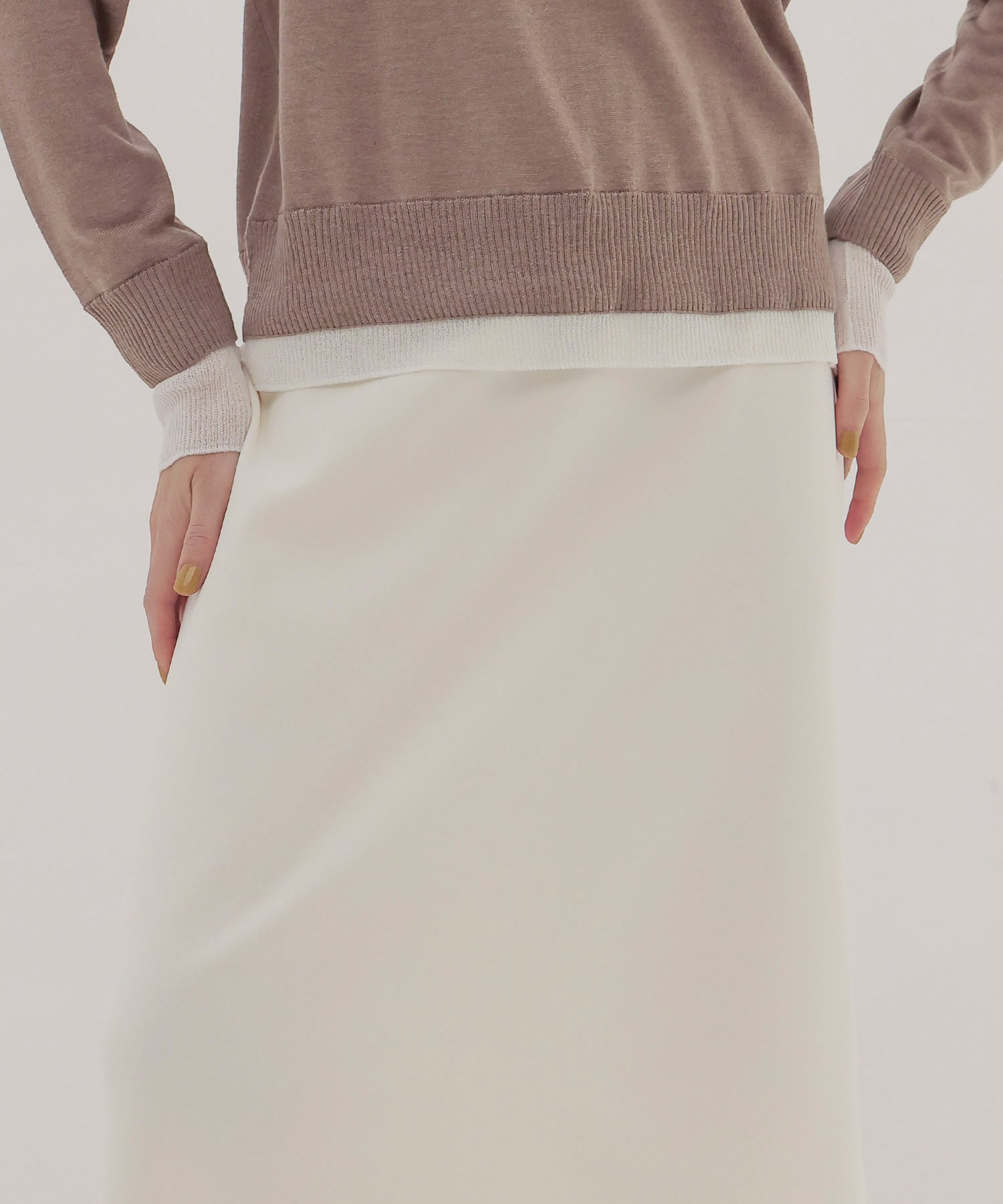 knit georgette fit long skirt