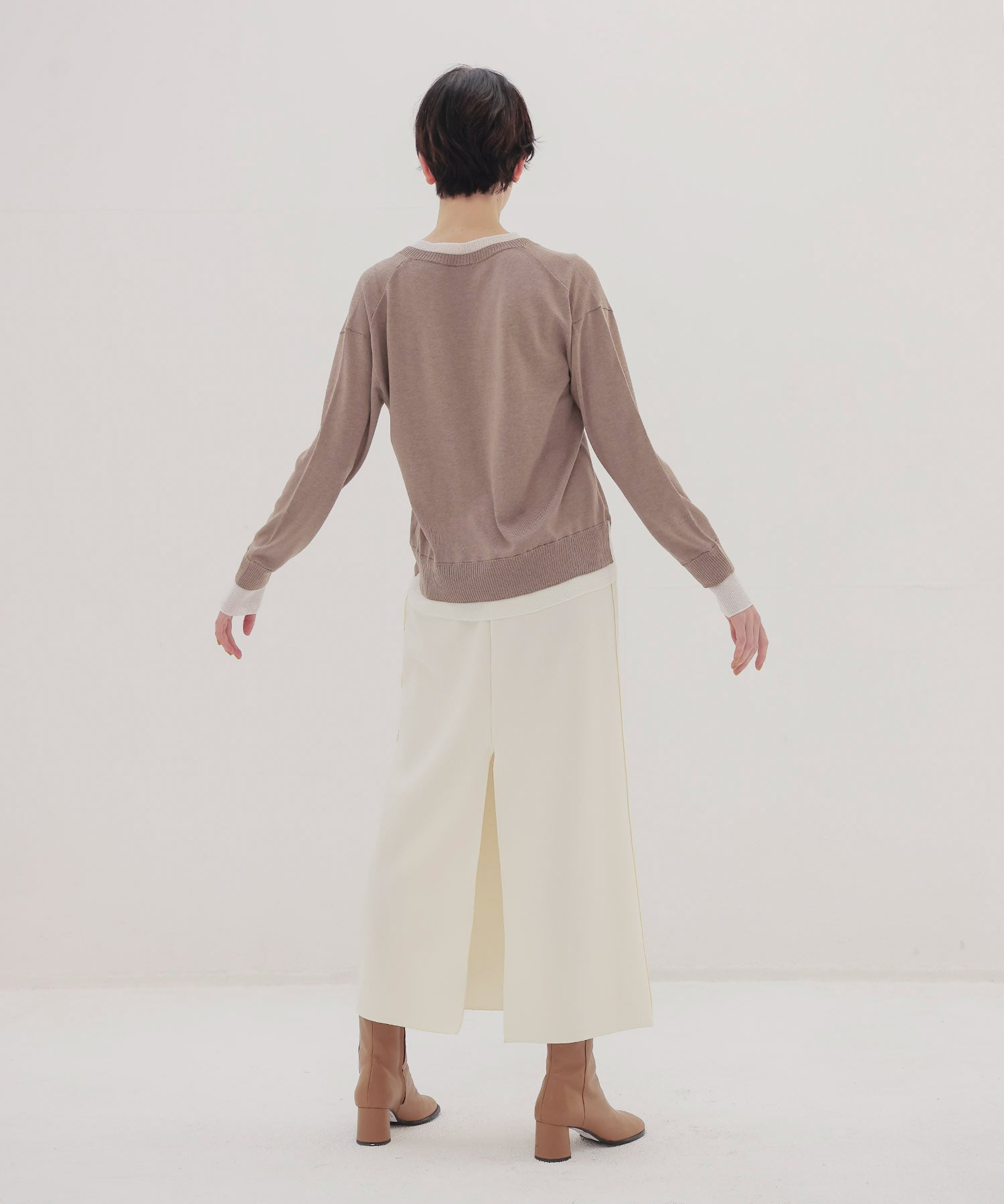 knit georgette fit long skirt