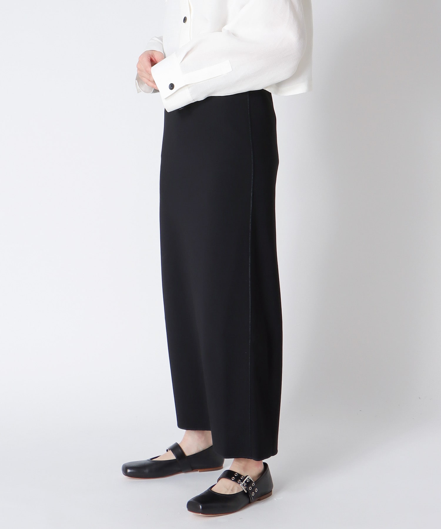 knit georgette fit long skirt