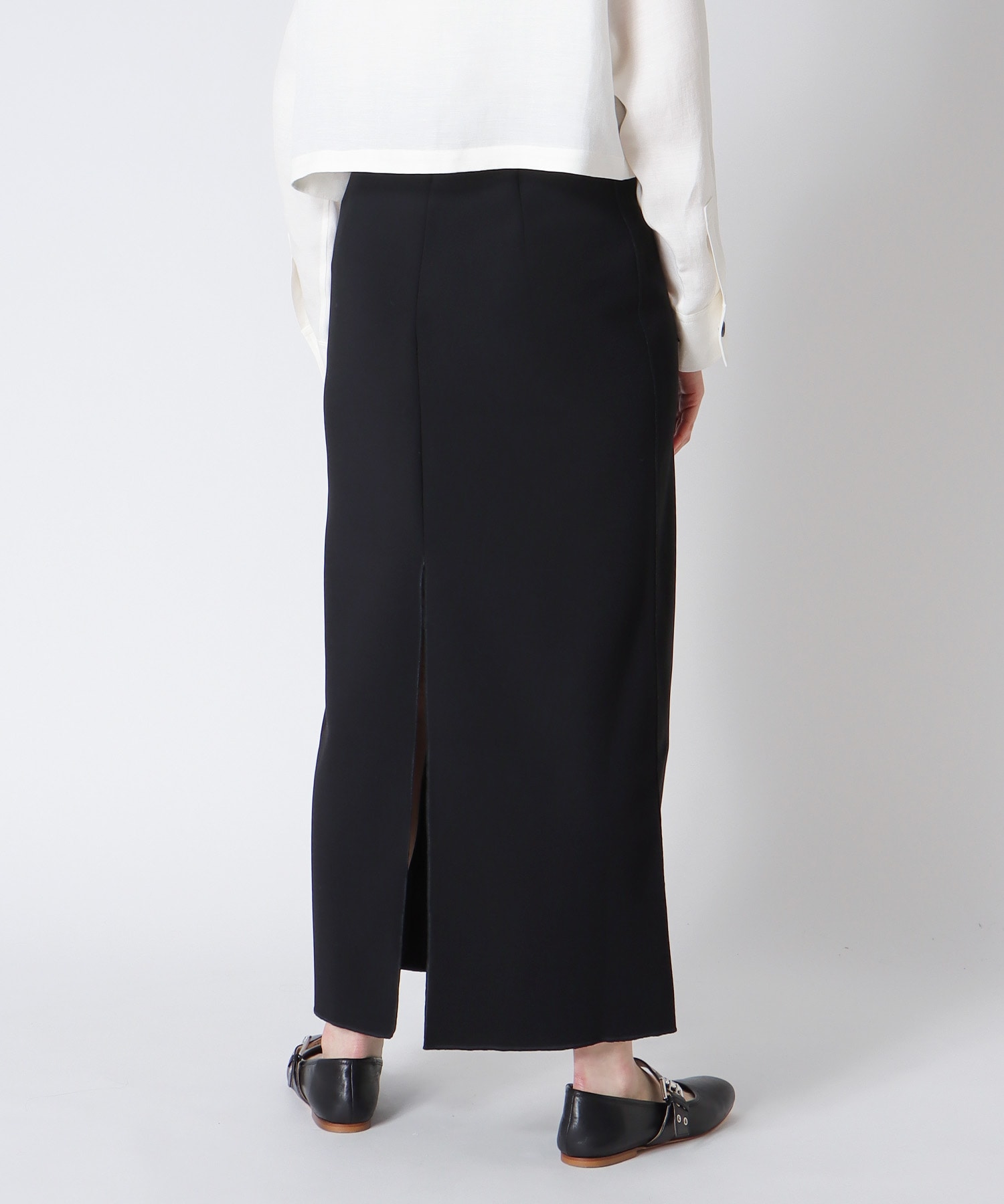 knit georgette fit long skirt