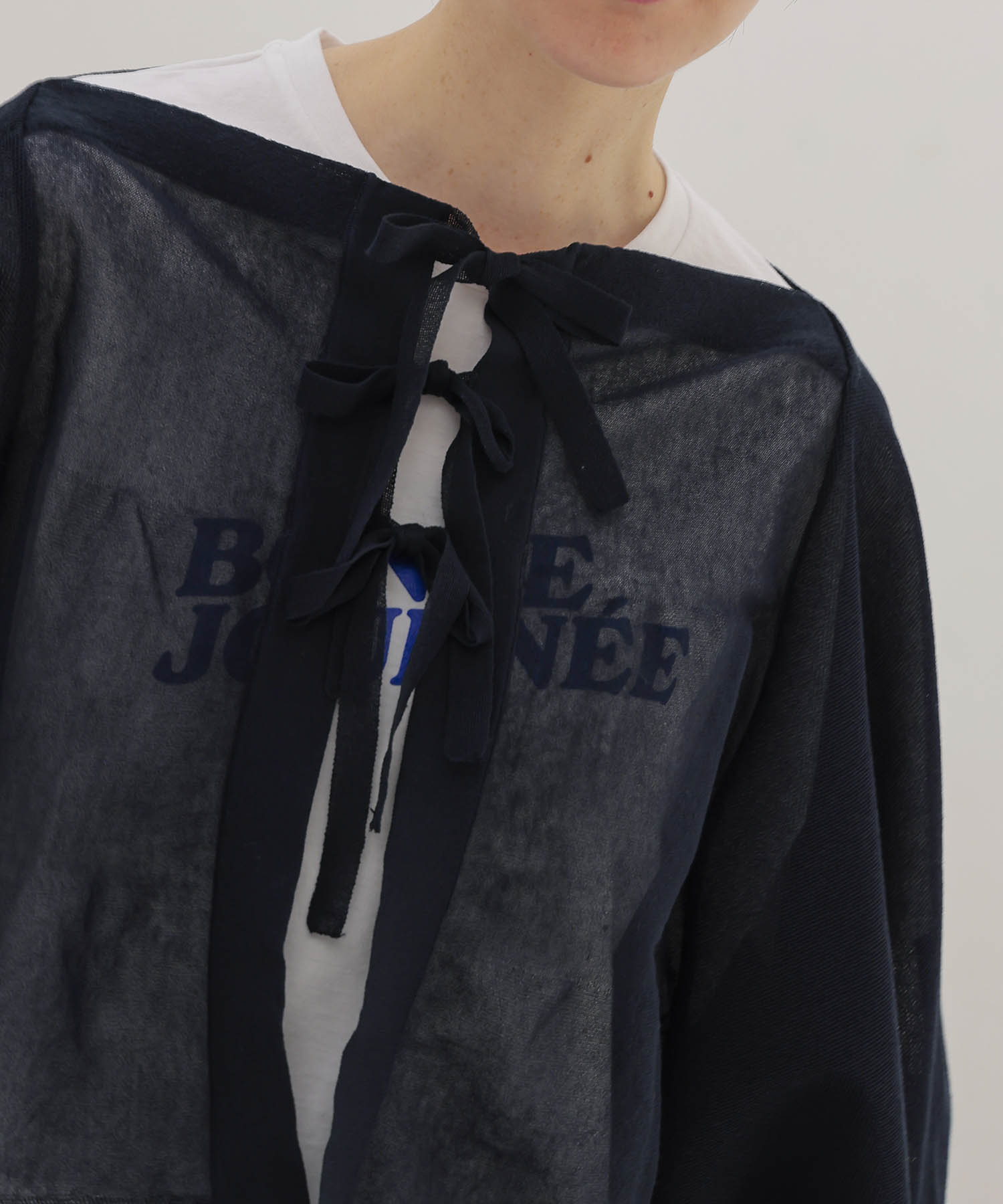 back ribbon 2way cardigan