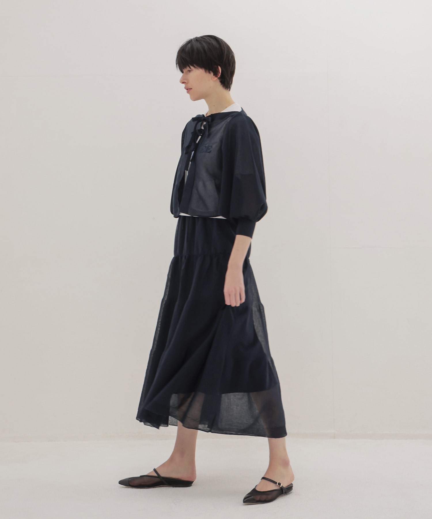 back ribbon 2way cardigan