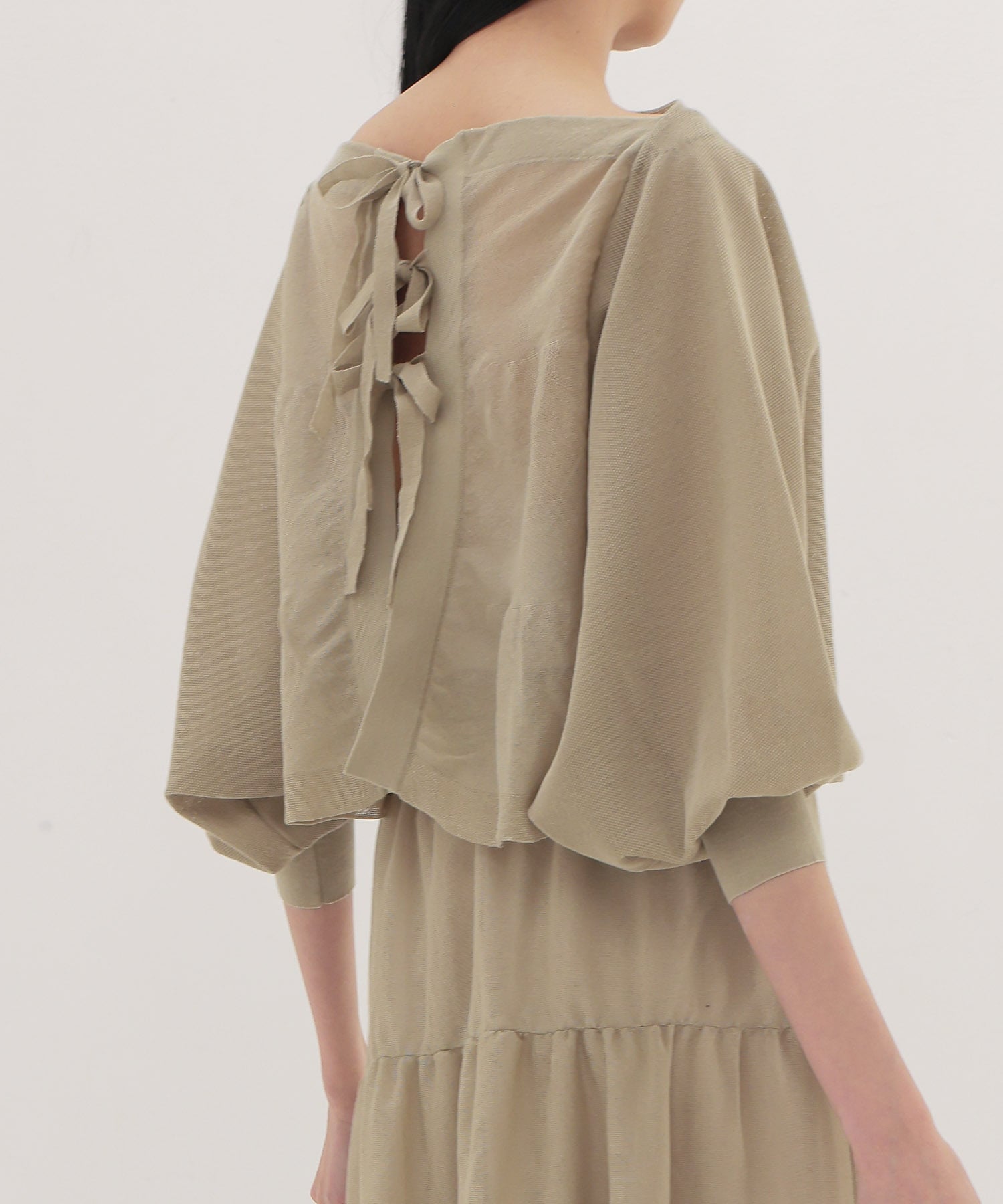 back ribbon 2way cardigan