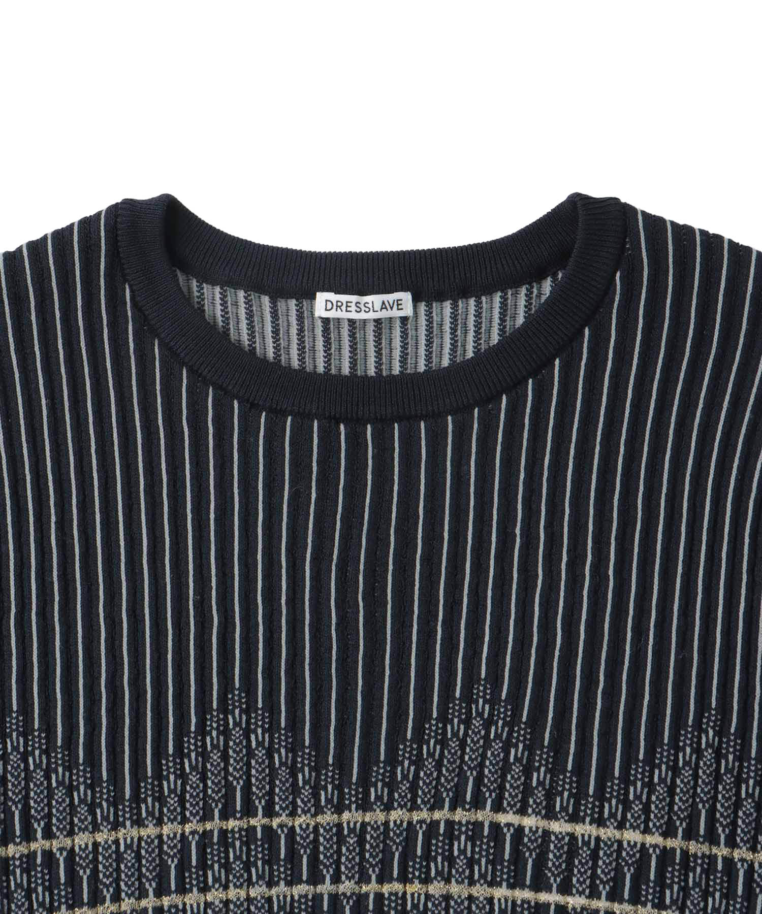 sheer shadow border half sleeve pullover