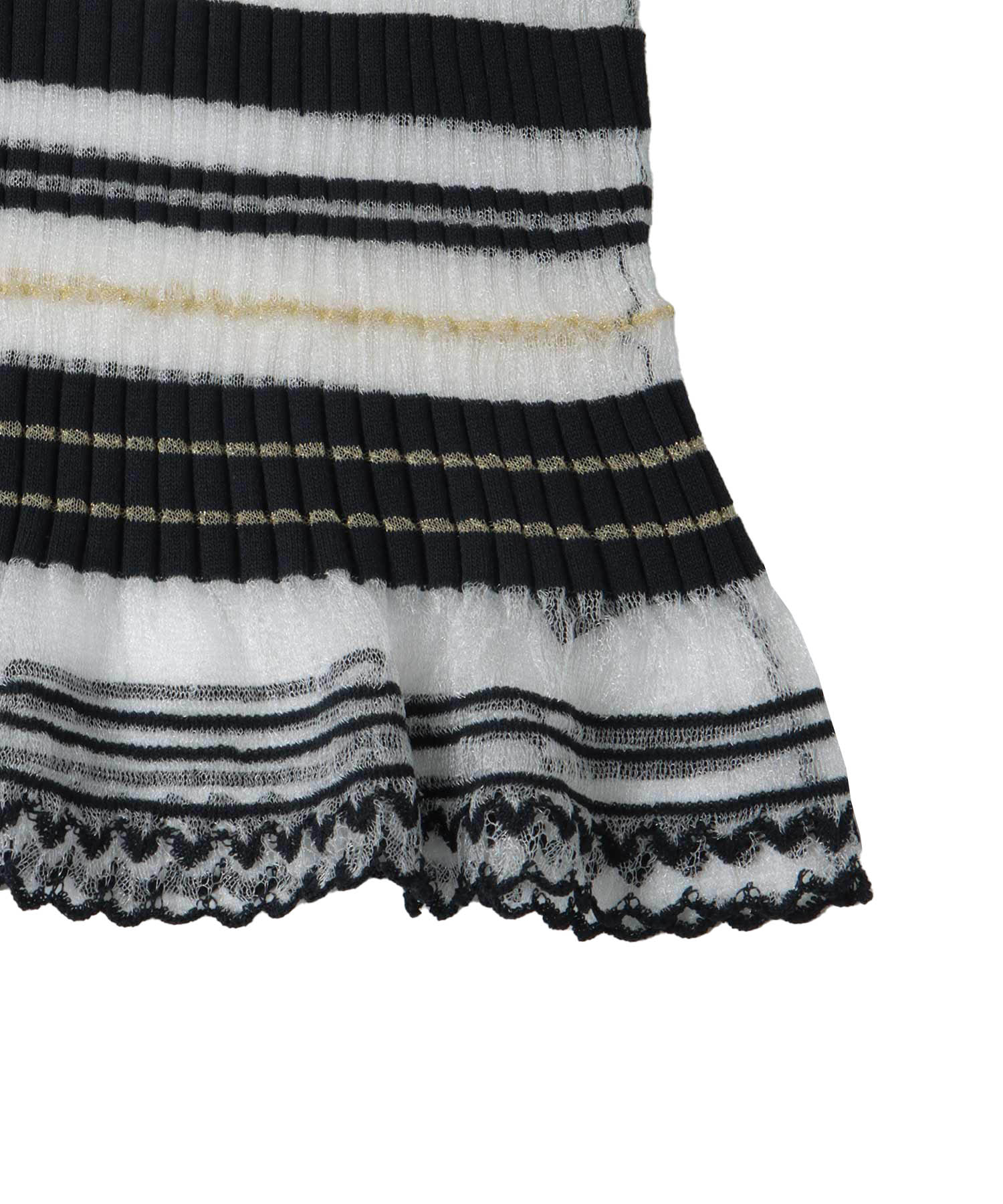 sheer shadow border half sleeve pullover