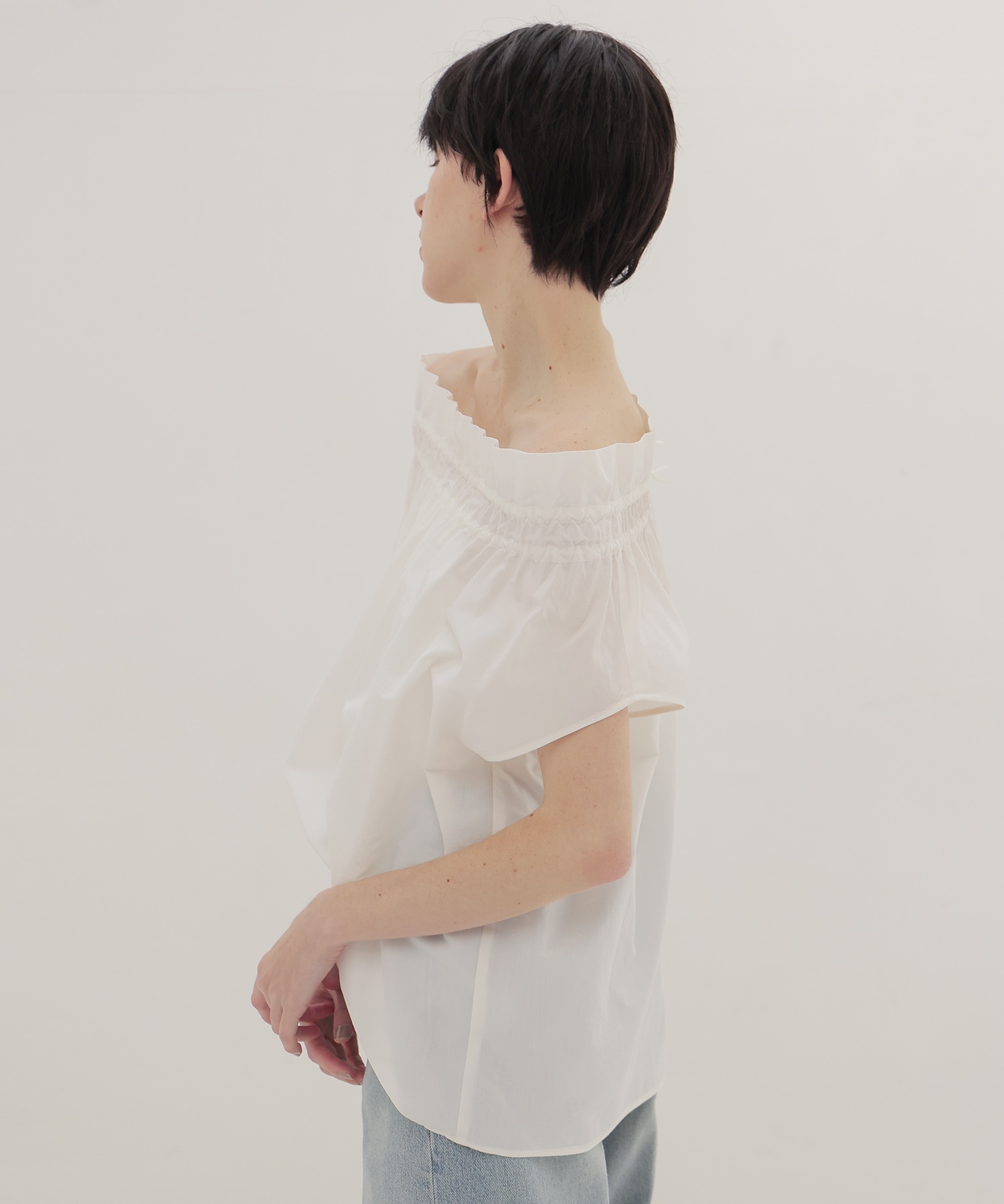 〔お家で試着〕2way frill collar blouse
