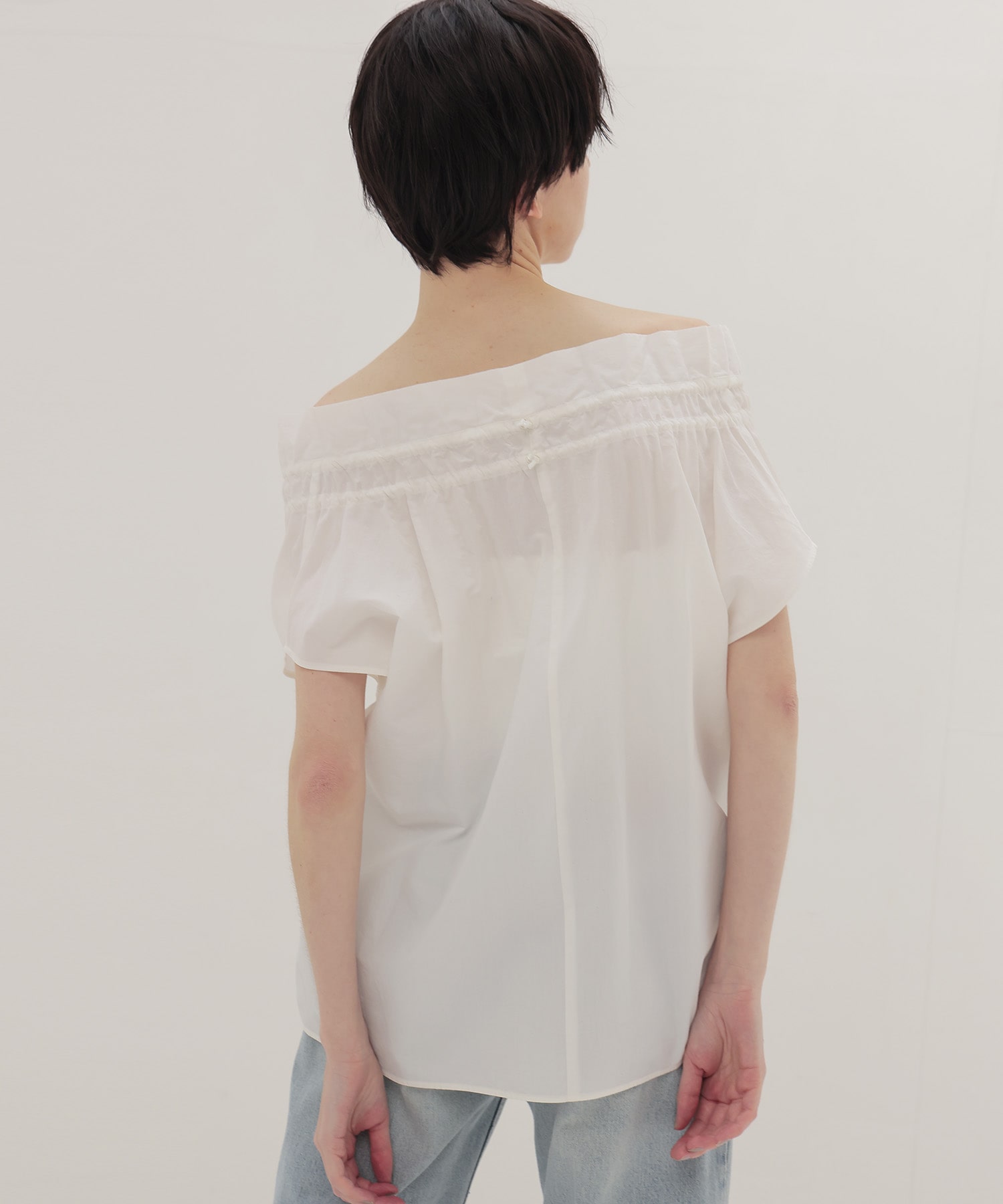 〔お家で試着〕2way frill collar blouse