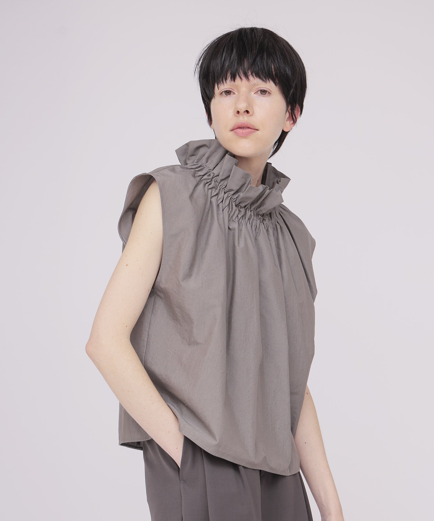 2way frill collar blouse