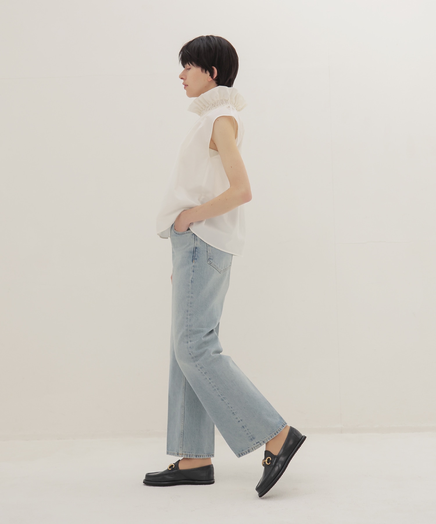 〔お家で試着〕2way frill collar blouse