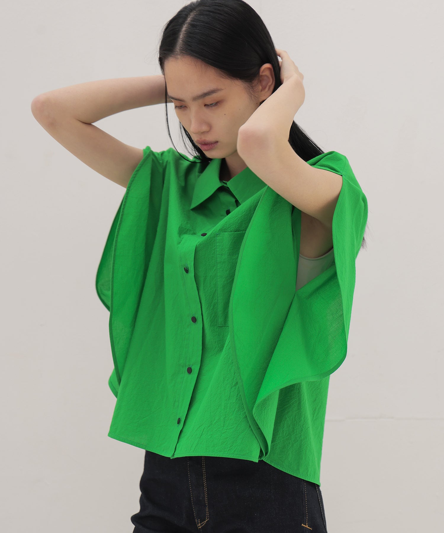 cordlane circle flare sleeve shirt