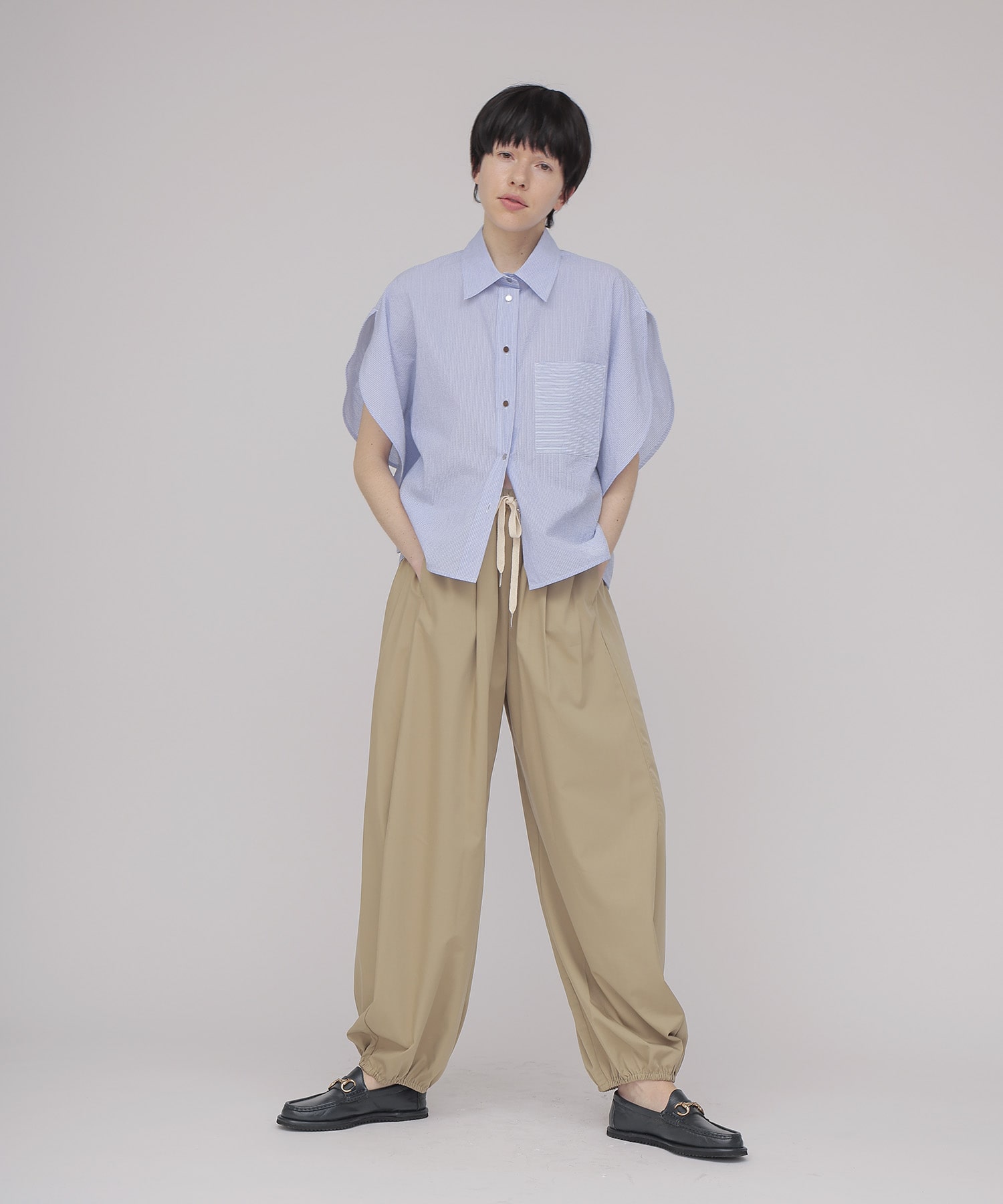 cordlane circle flare sleeve shirt