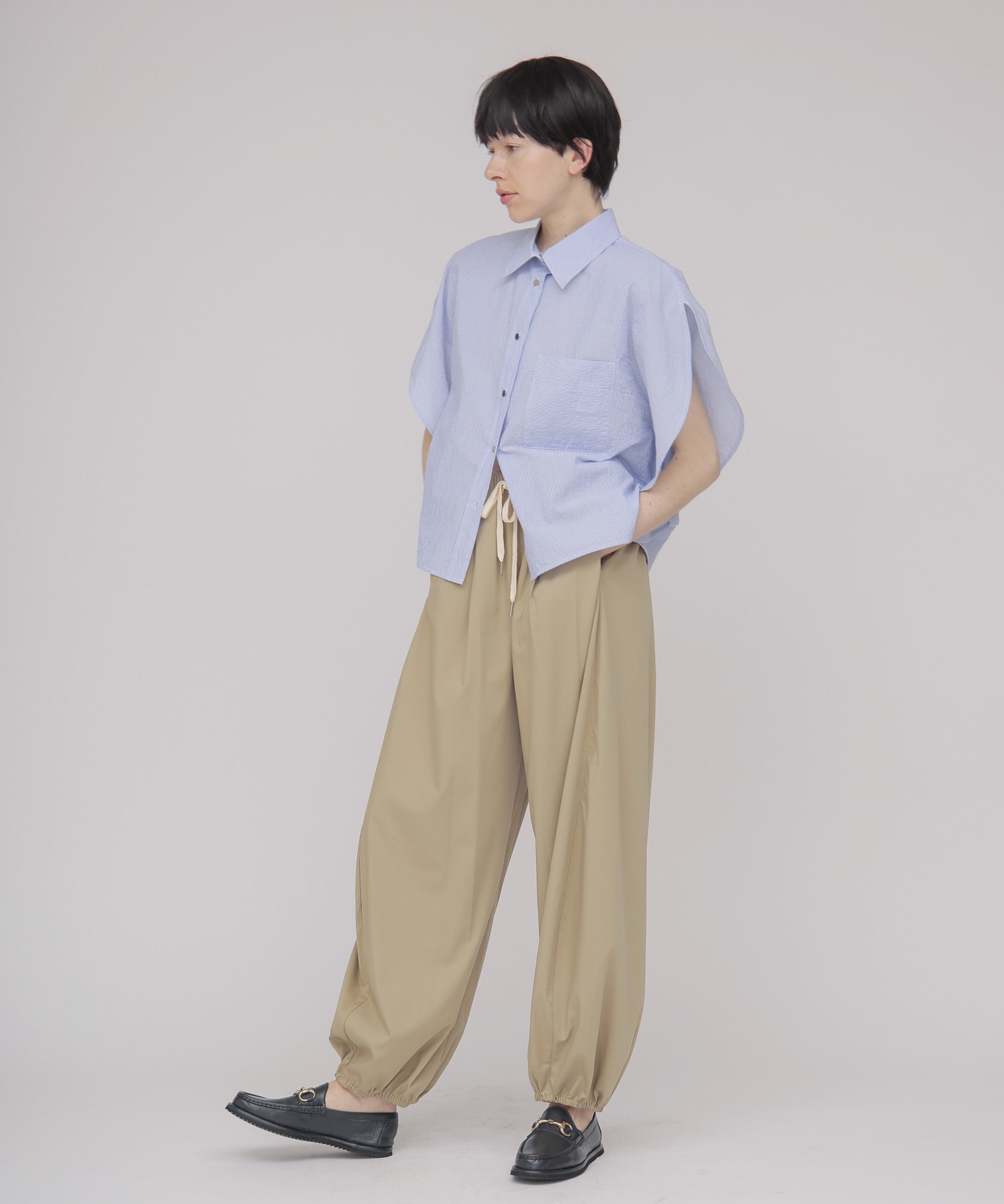 cordlane circle flare sleeve shirt