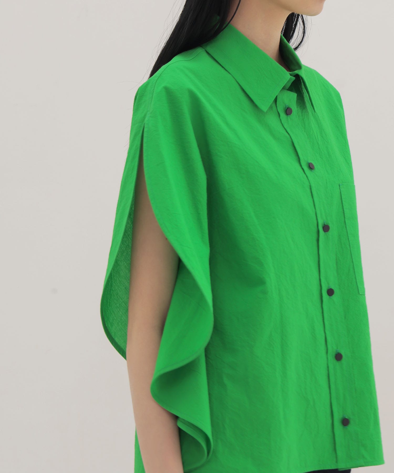 cordlane circle flare sleeve shirt