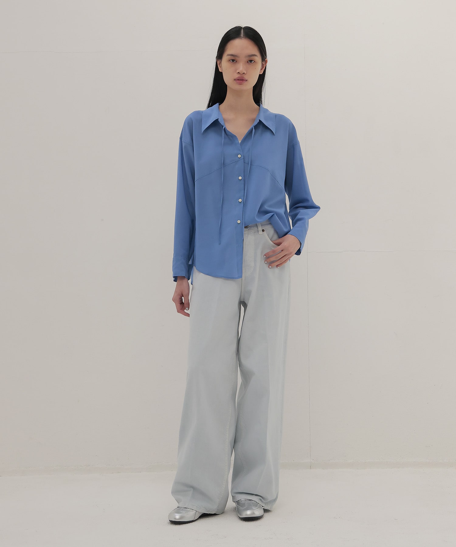 〔お家で試着〕sheer gas voile shirt