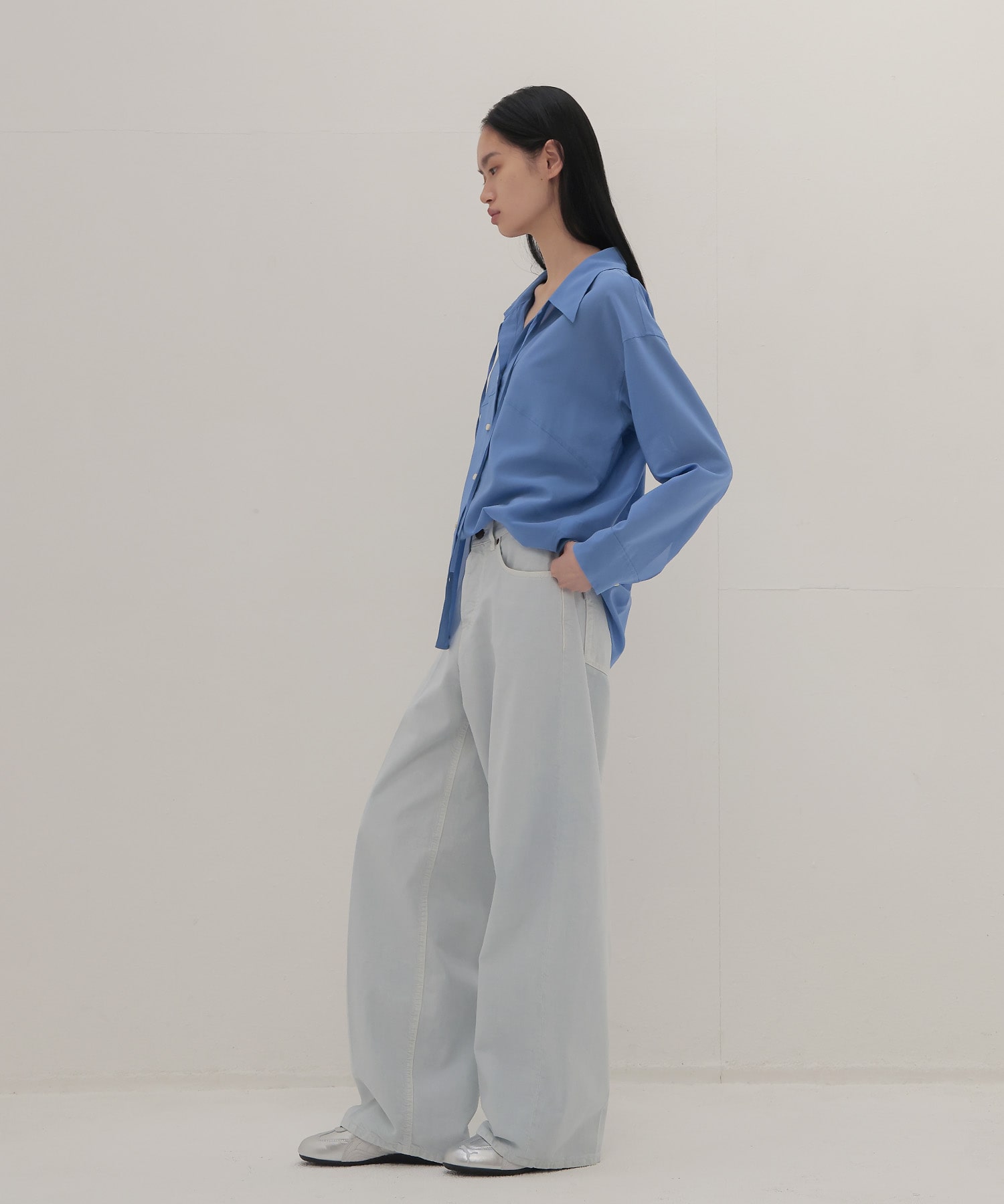 〔お家で試着〕sheer gas voile shirt