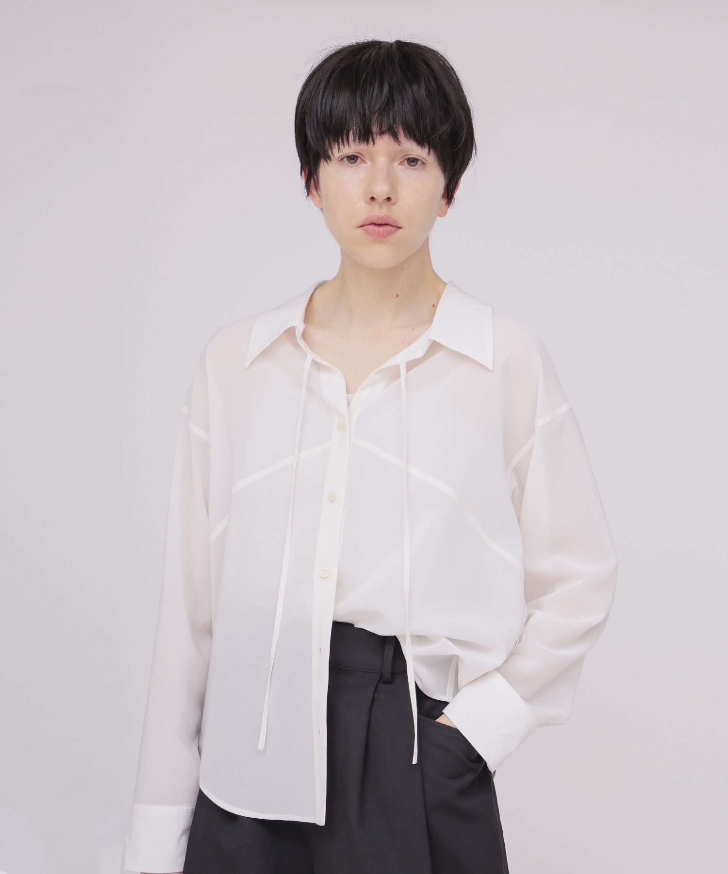 sheer gas voile shirt