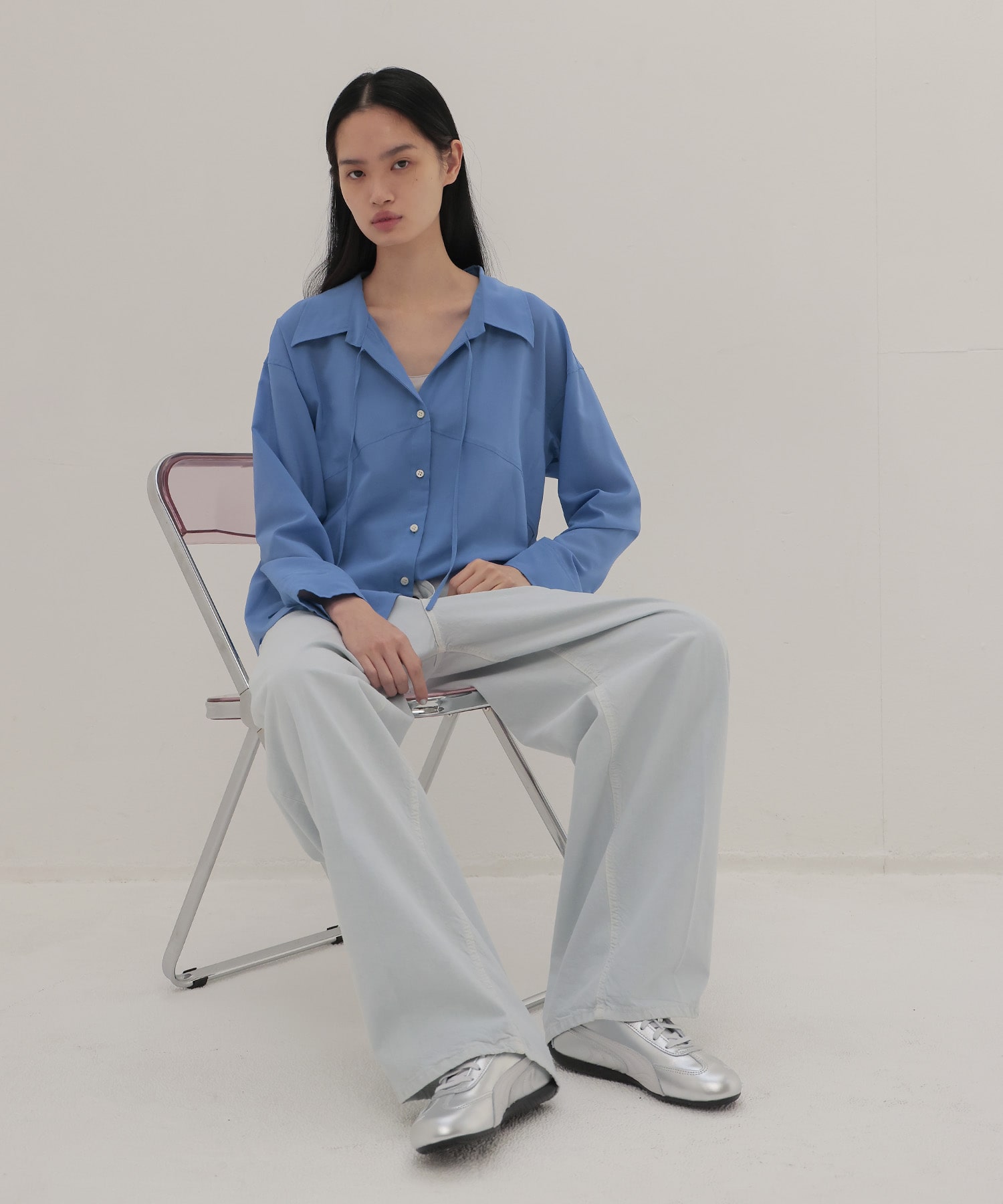 〔お家で試着〕sheer gas voile shirt