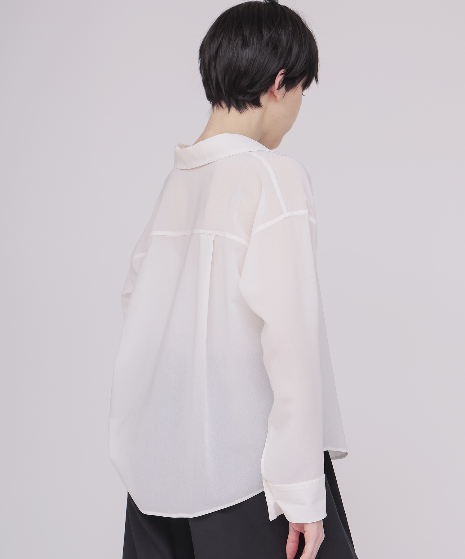 sheer gas voile shirt