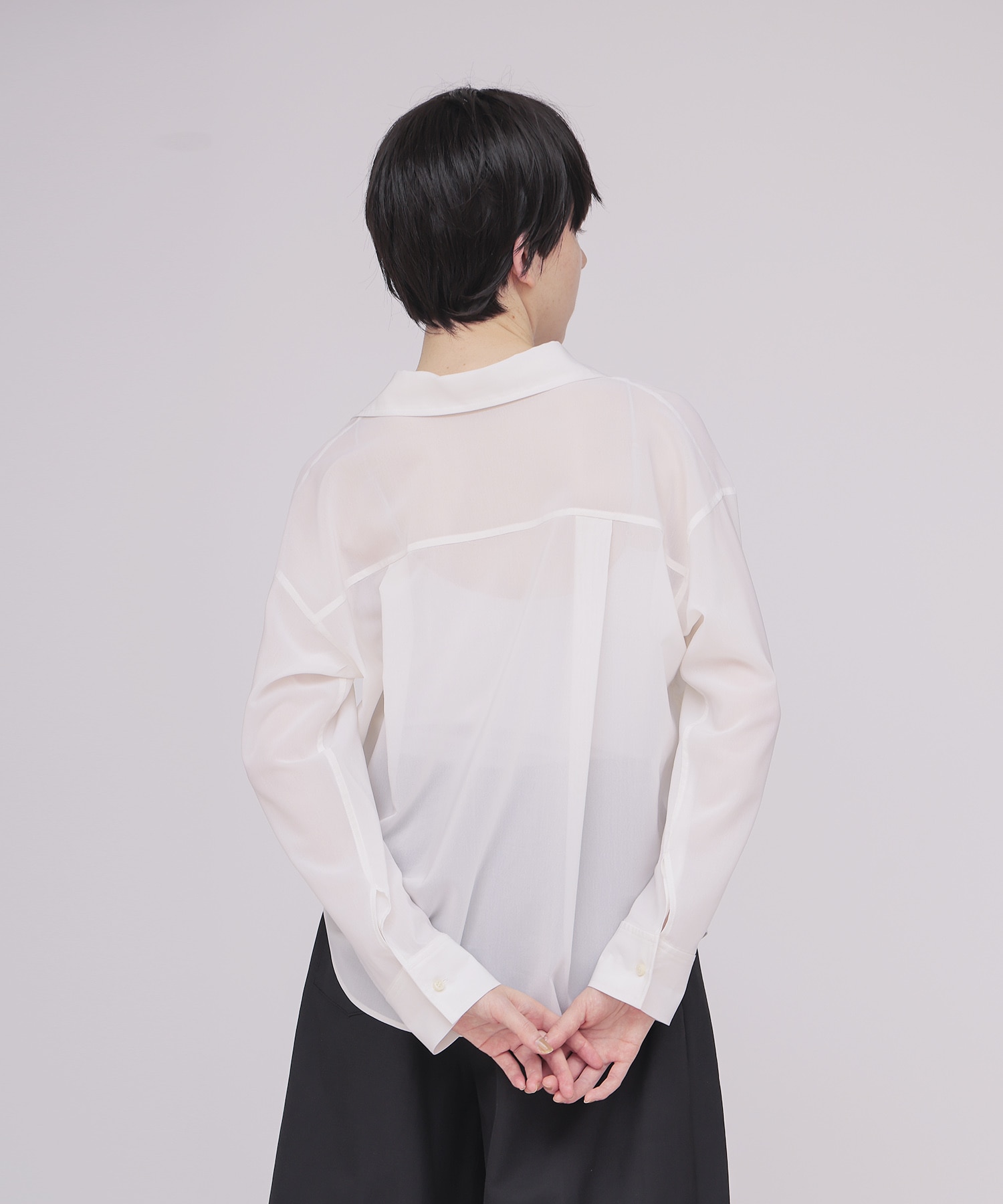 sheer gas voile shirt