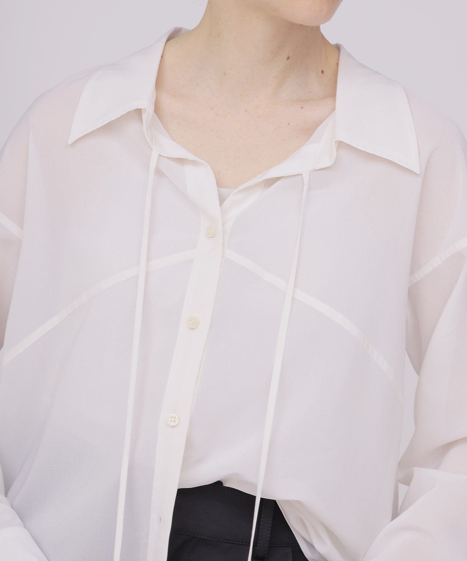 sheer gas voile shirt