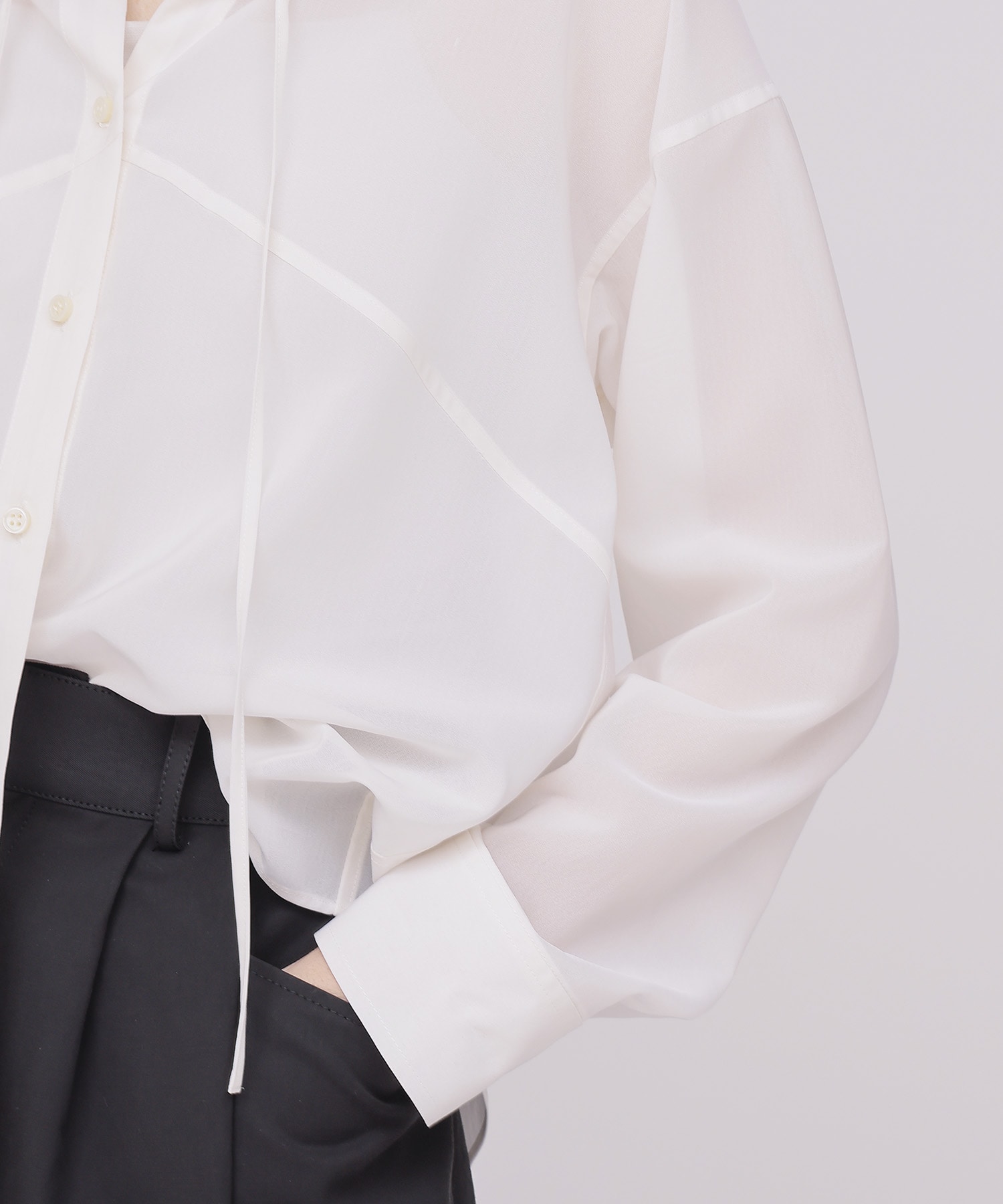 sheer gas voile shirt