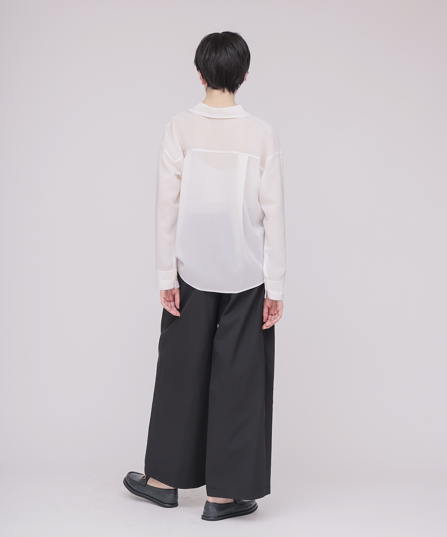 sheer gas voile shirt