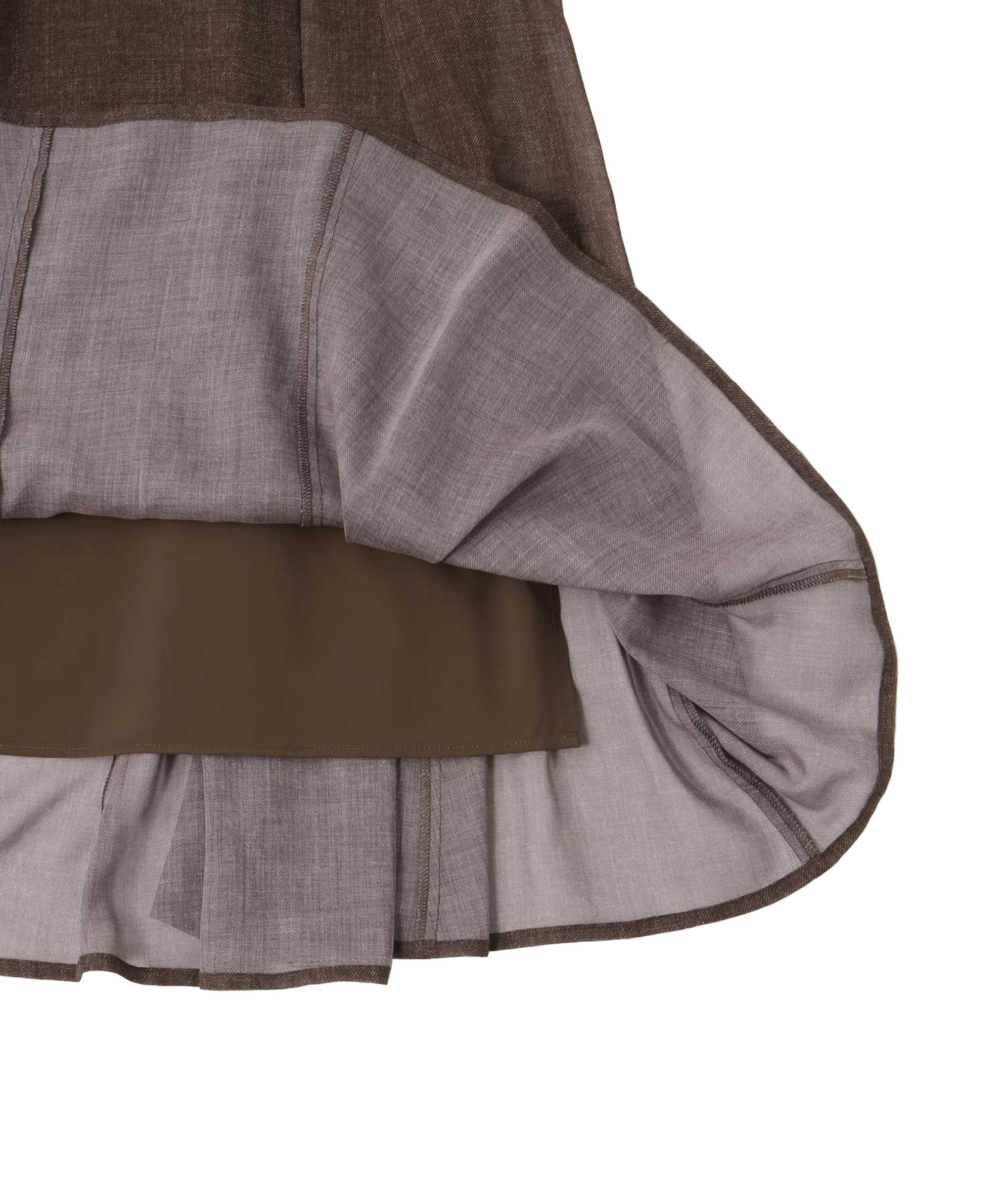 sheer print panel flare skirt
