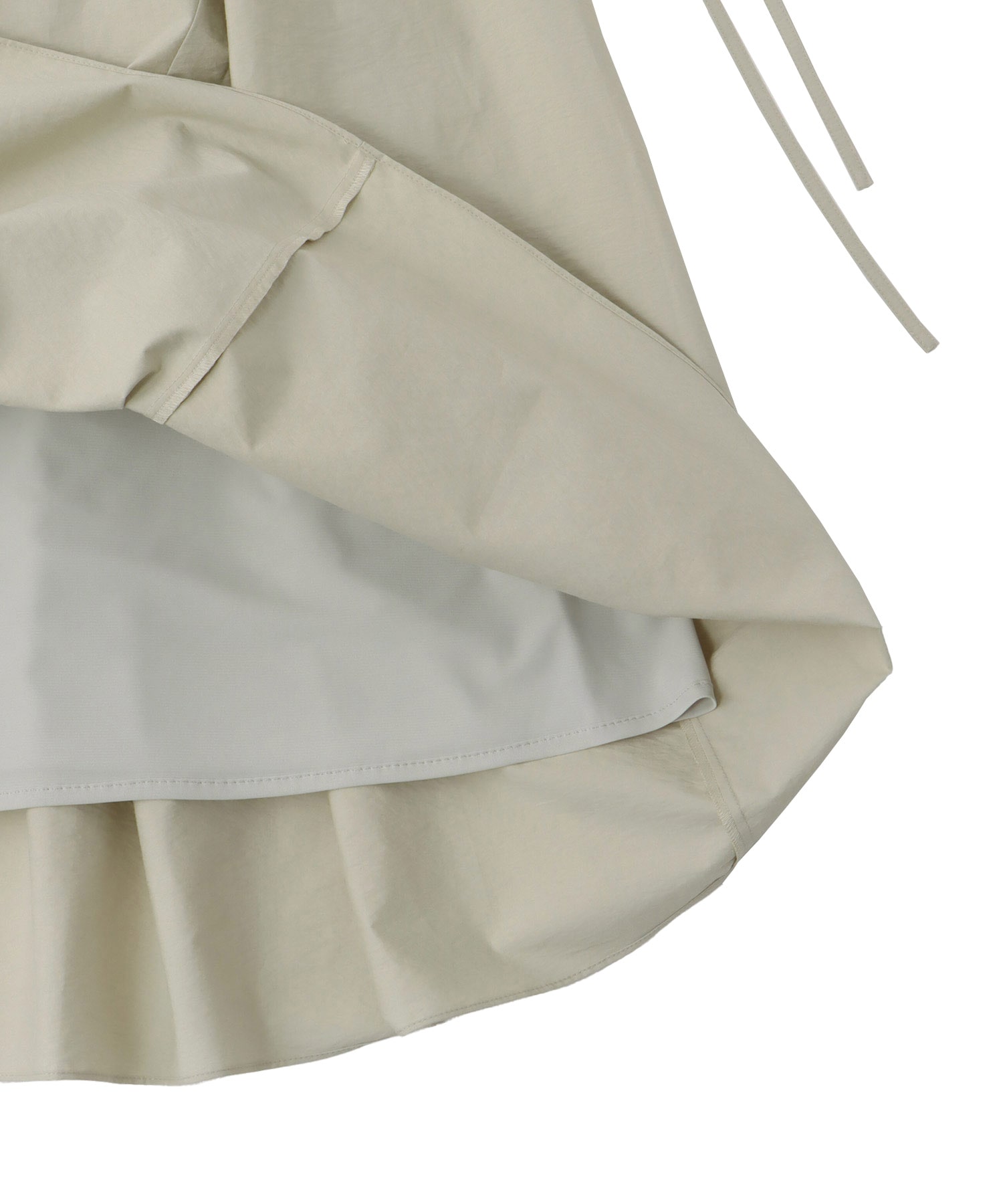 irregular curve line gather long skirt