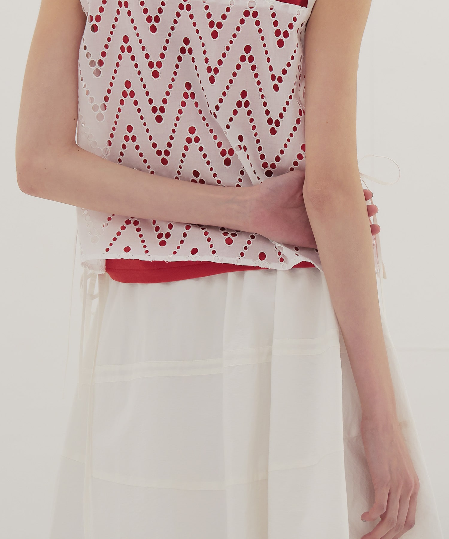 irregular curve line gather long skirt