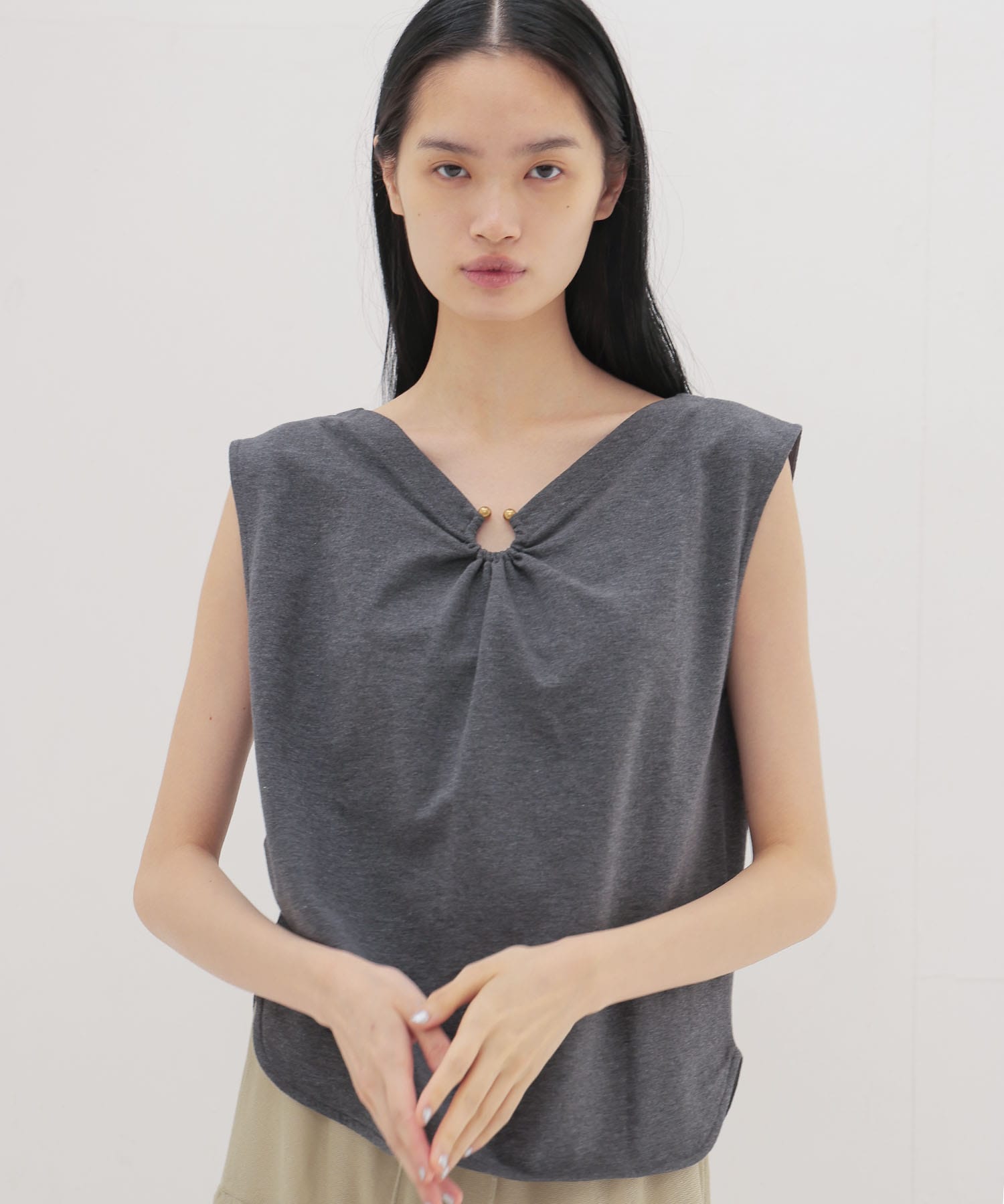 〔お家で試着〕light inlay stitch 2way pullover