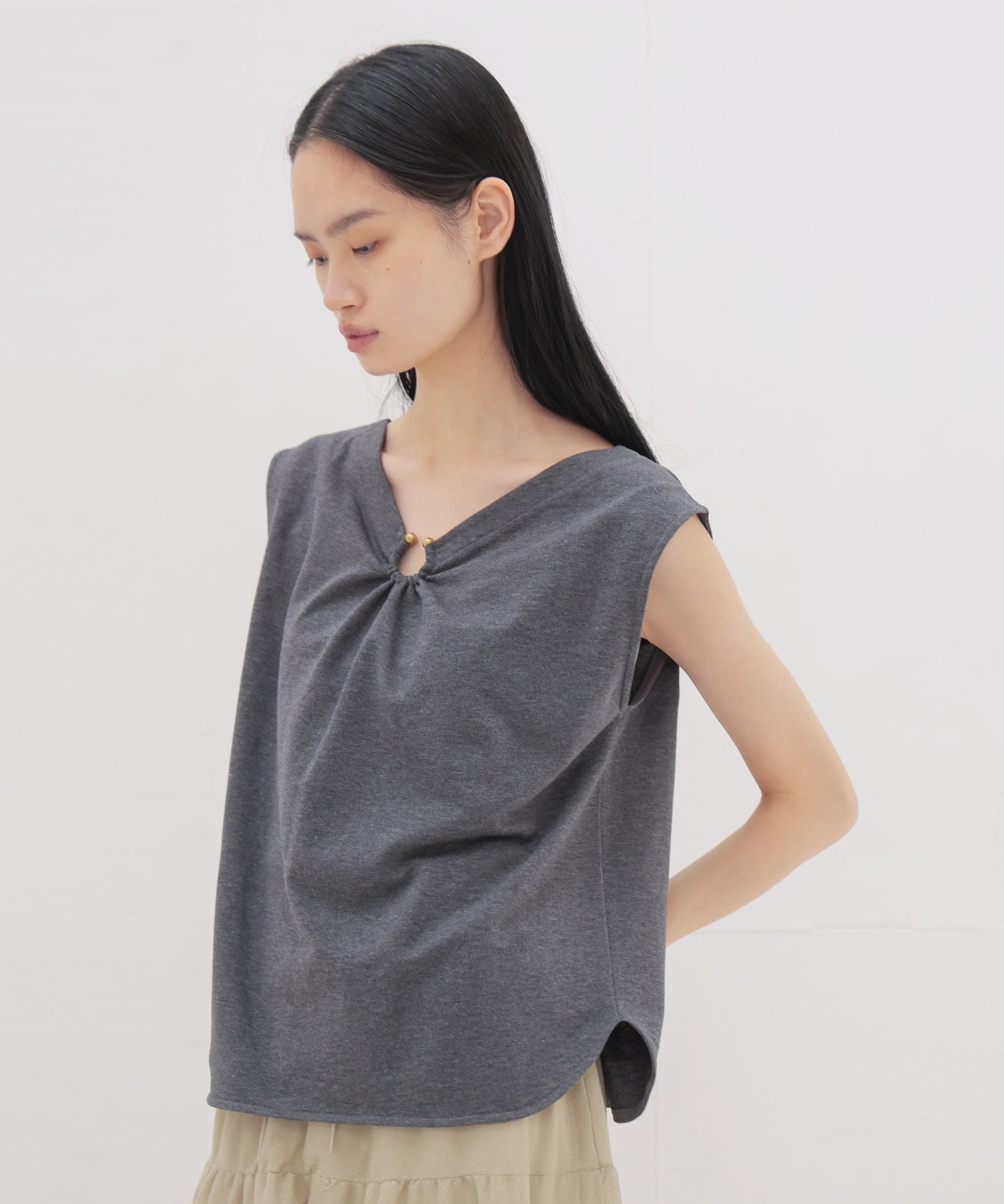 〔お家で試着〕light inlay stitch 2way pullover