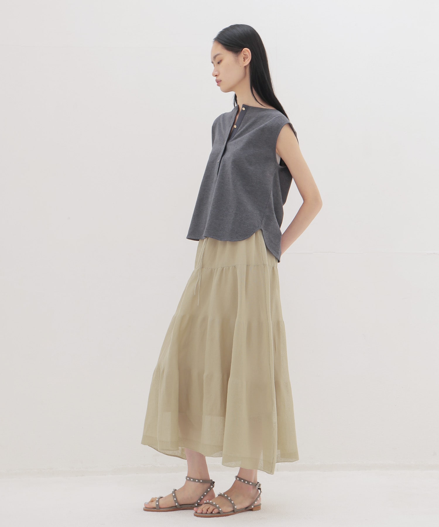 〔お家で試着〕light inlay stitch 2way pullover