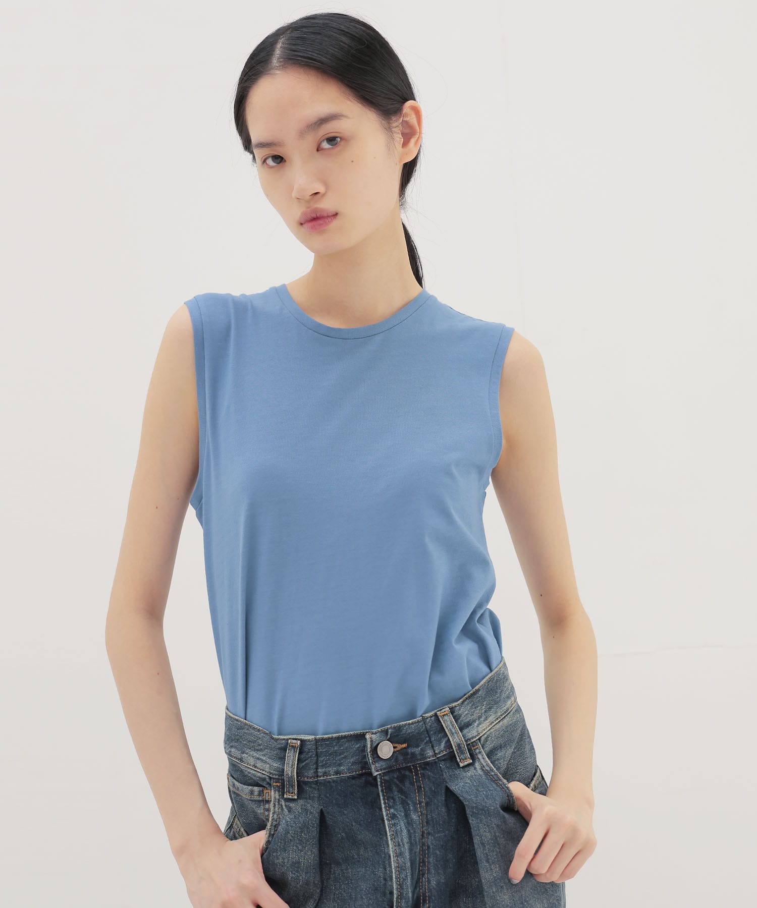 〔お家で試着〕color sleeveless tee