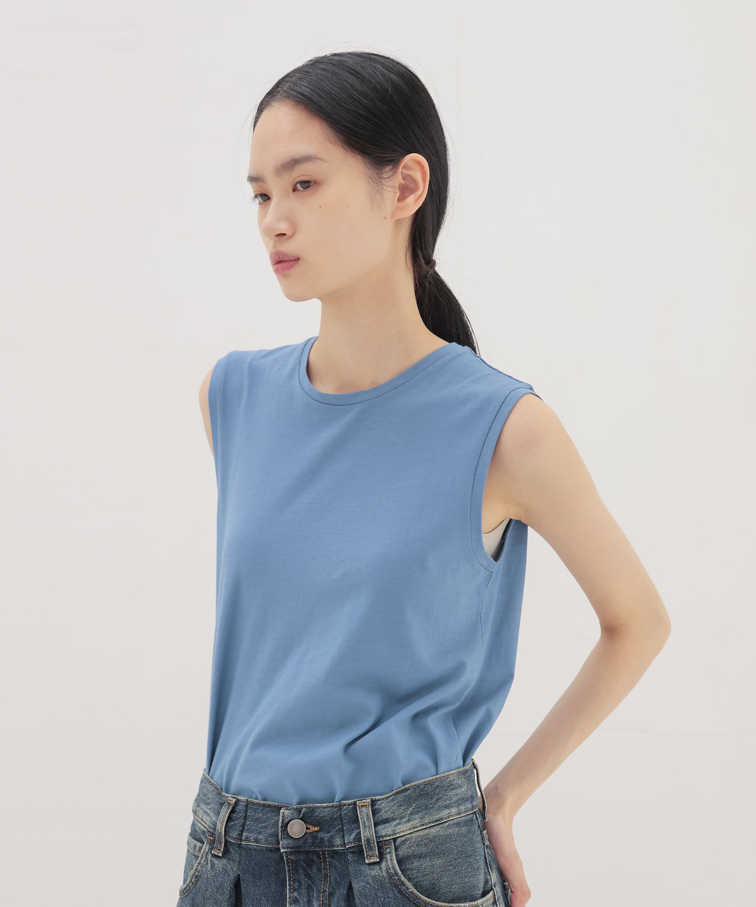 〔お家で試着〕color sleeveless tee