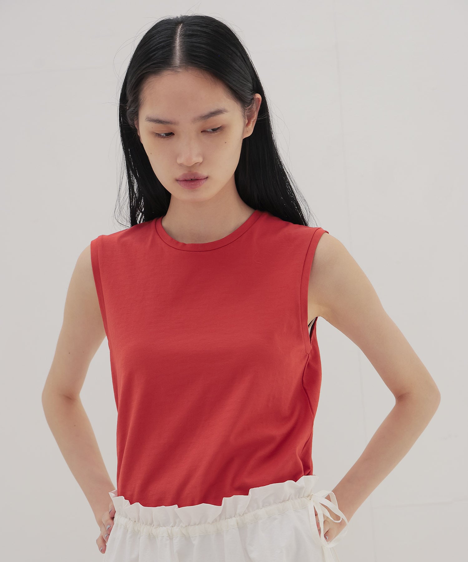 〔お家で試着〕color sleeveless tee