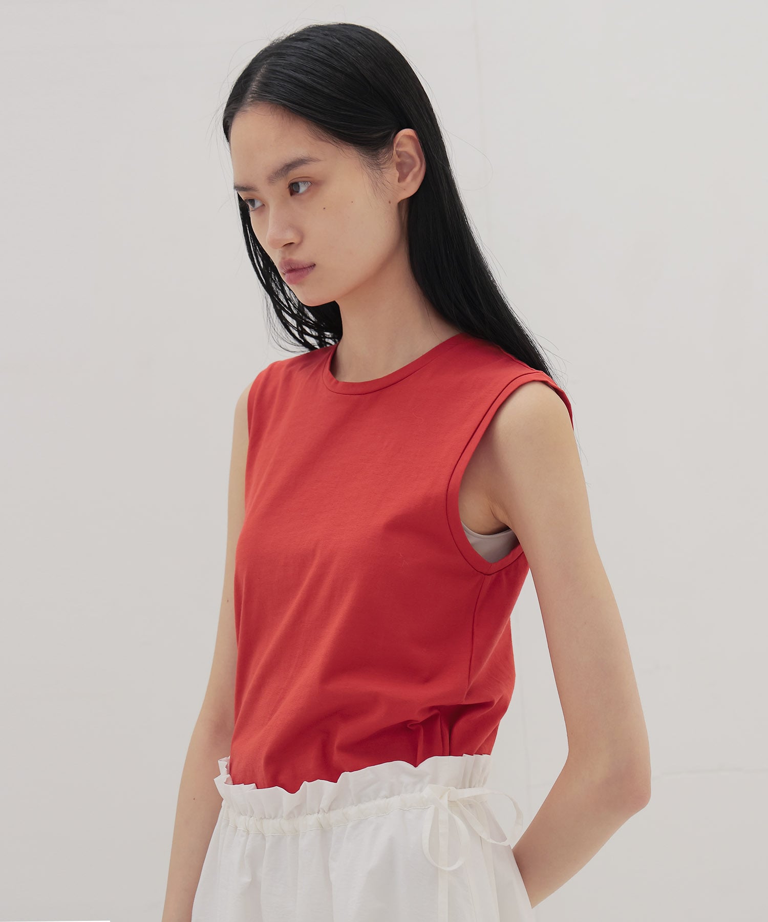 〔お家で試着〕color sleeveless tee