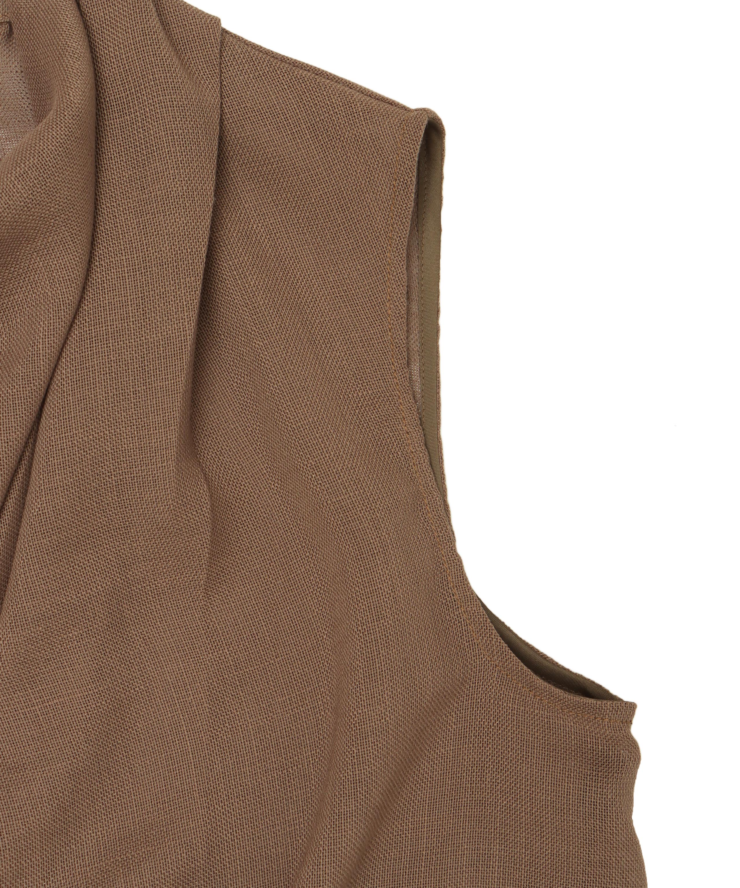 mesh drape collar blouse