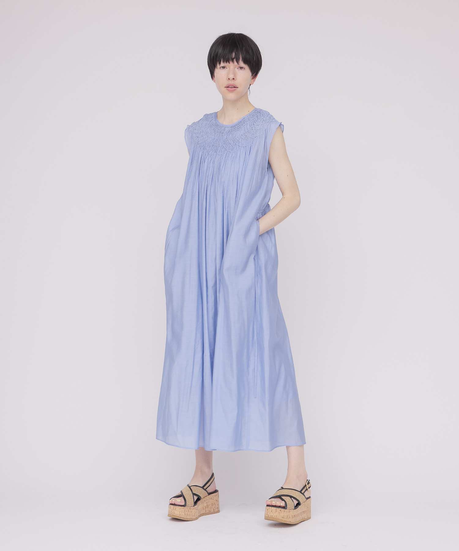 〔お家で試着〕indian embroidery voile dress