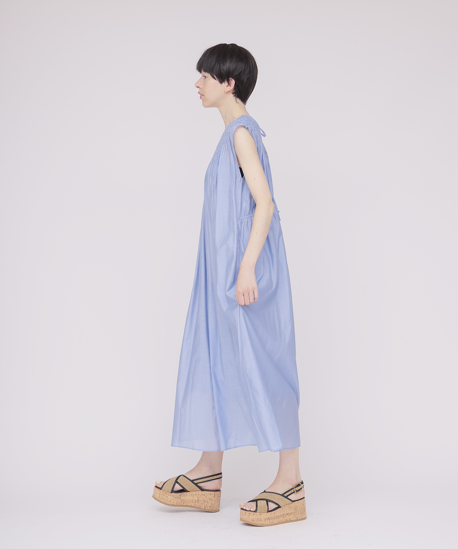 〔お家で試着〕indian embroidery voile dress