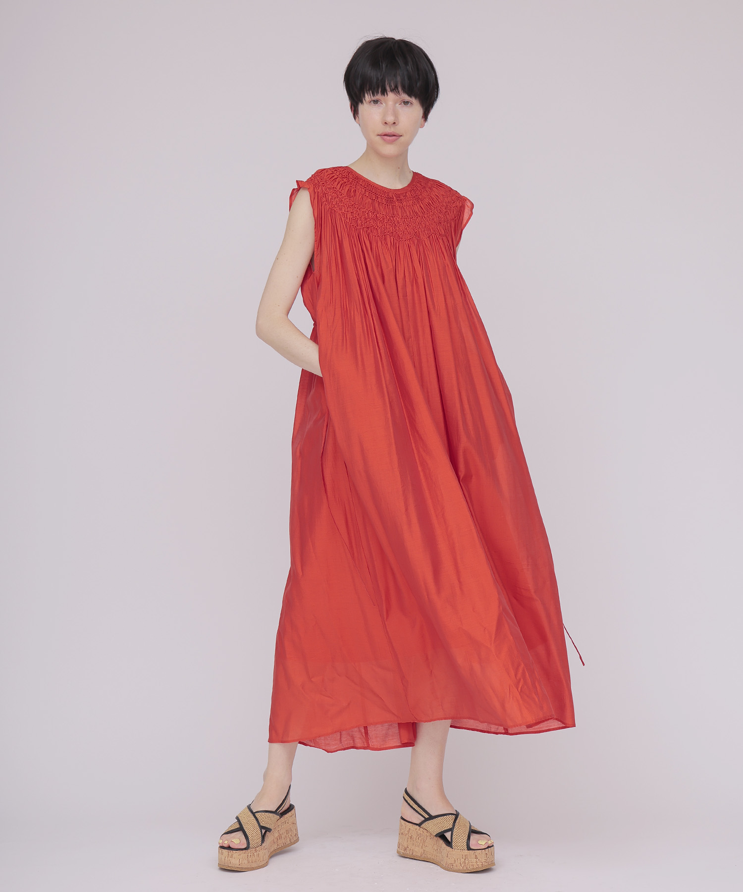 〔お家で試着〕indian embroidery voile dress