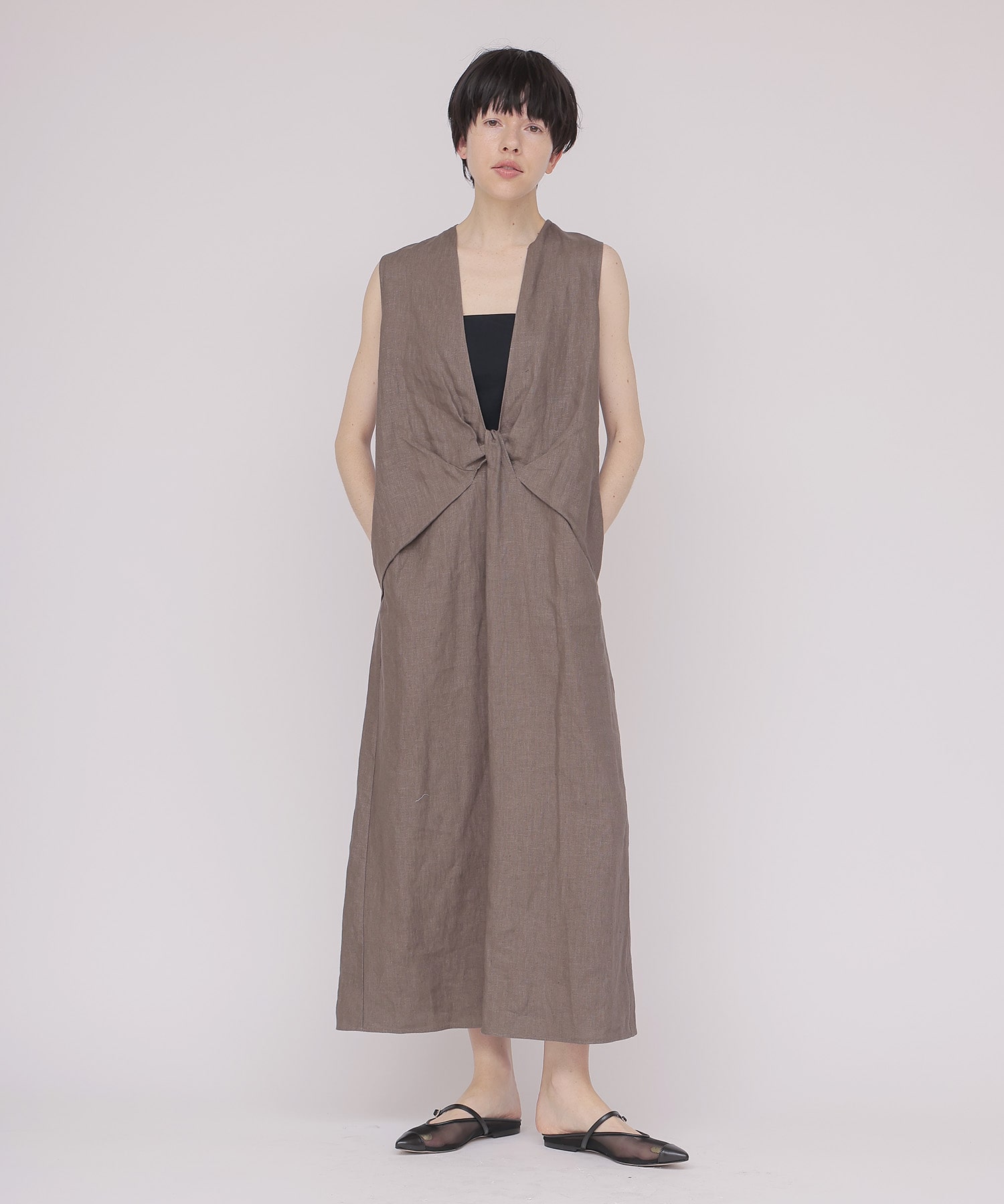 linen twist dress
