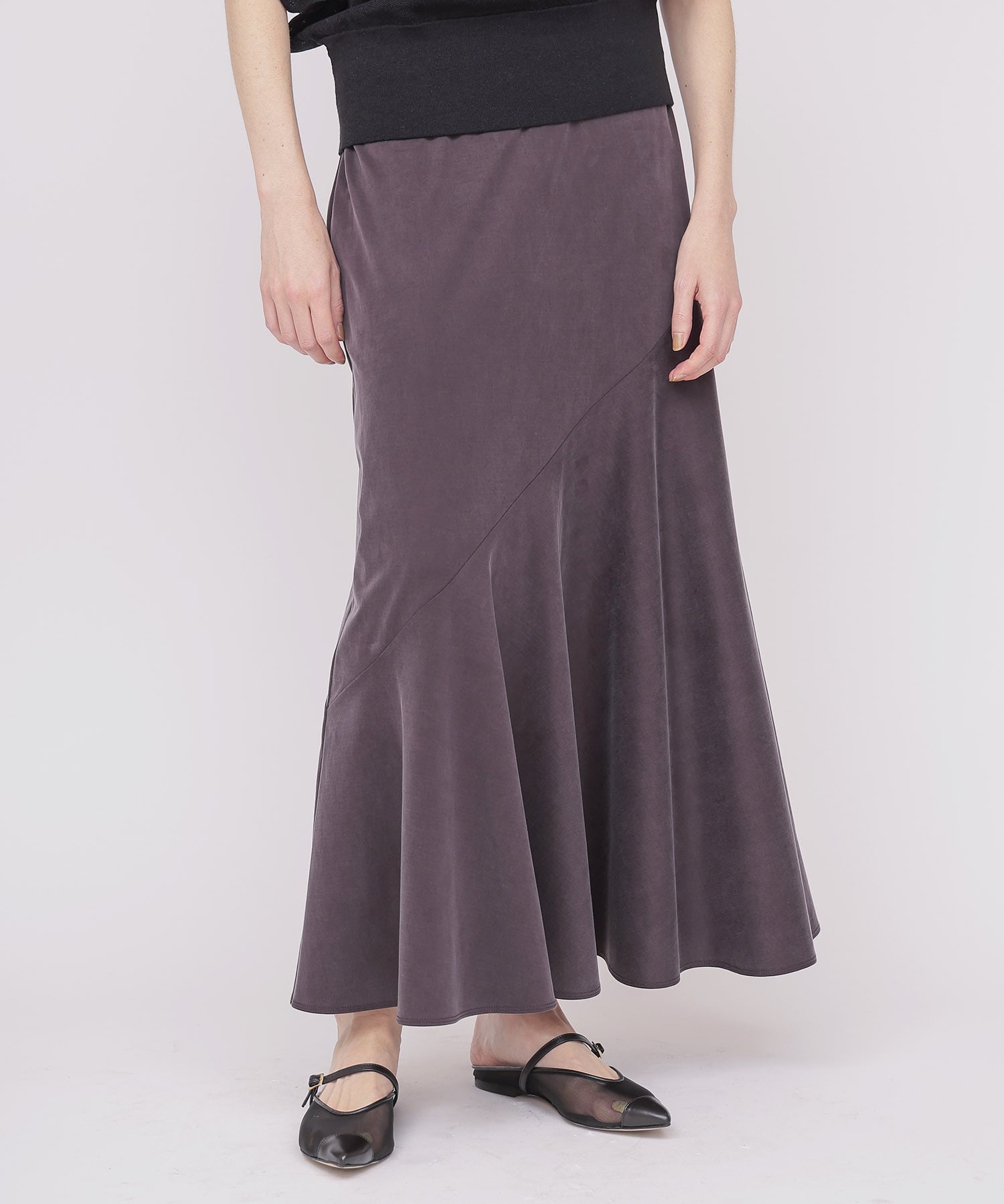 asymmetric flare jersey skirt