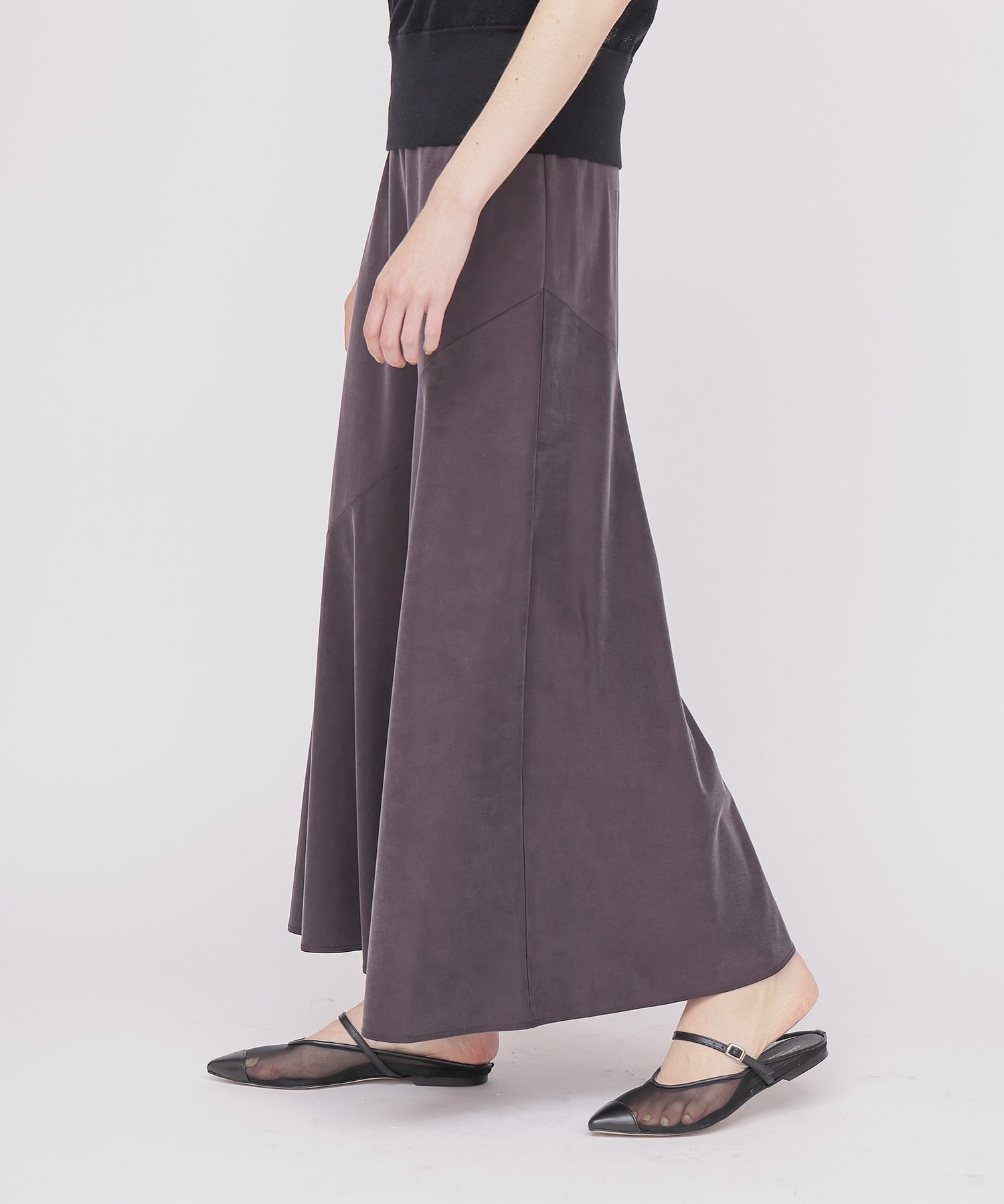 asymmetric flare jersey skirt