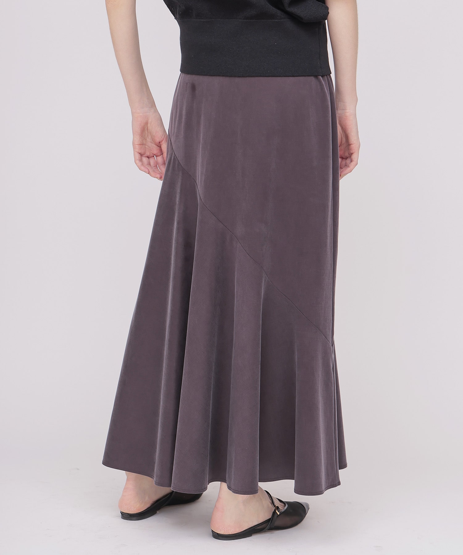 asymmetric flare jersey skirt